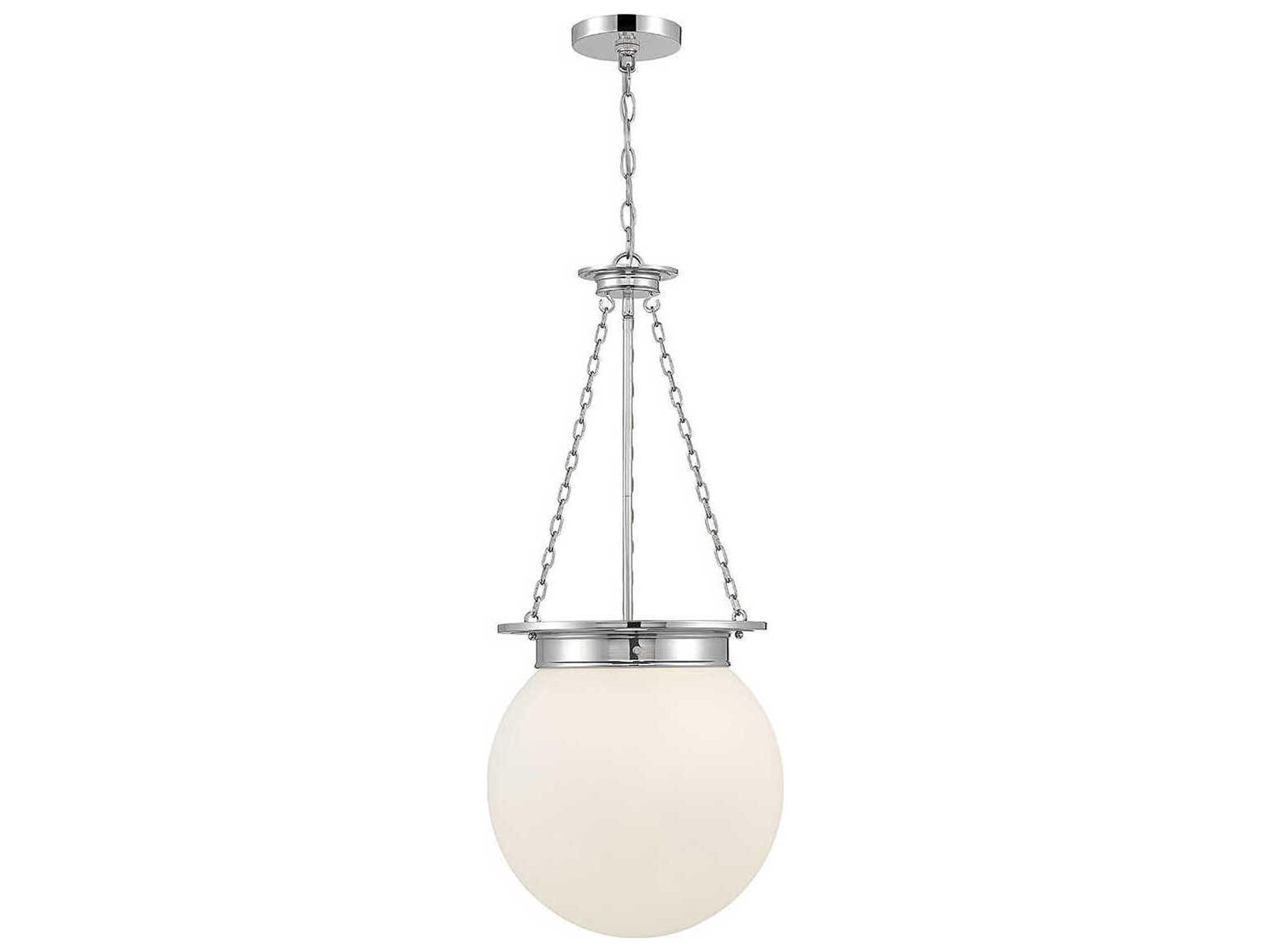 Manor 3-Light Polished Nickel Chrome Glass Globe Pendant