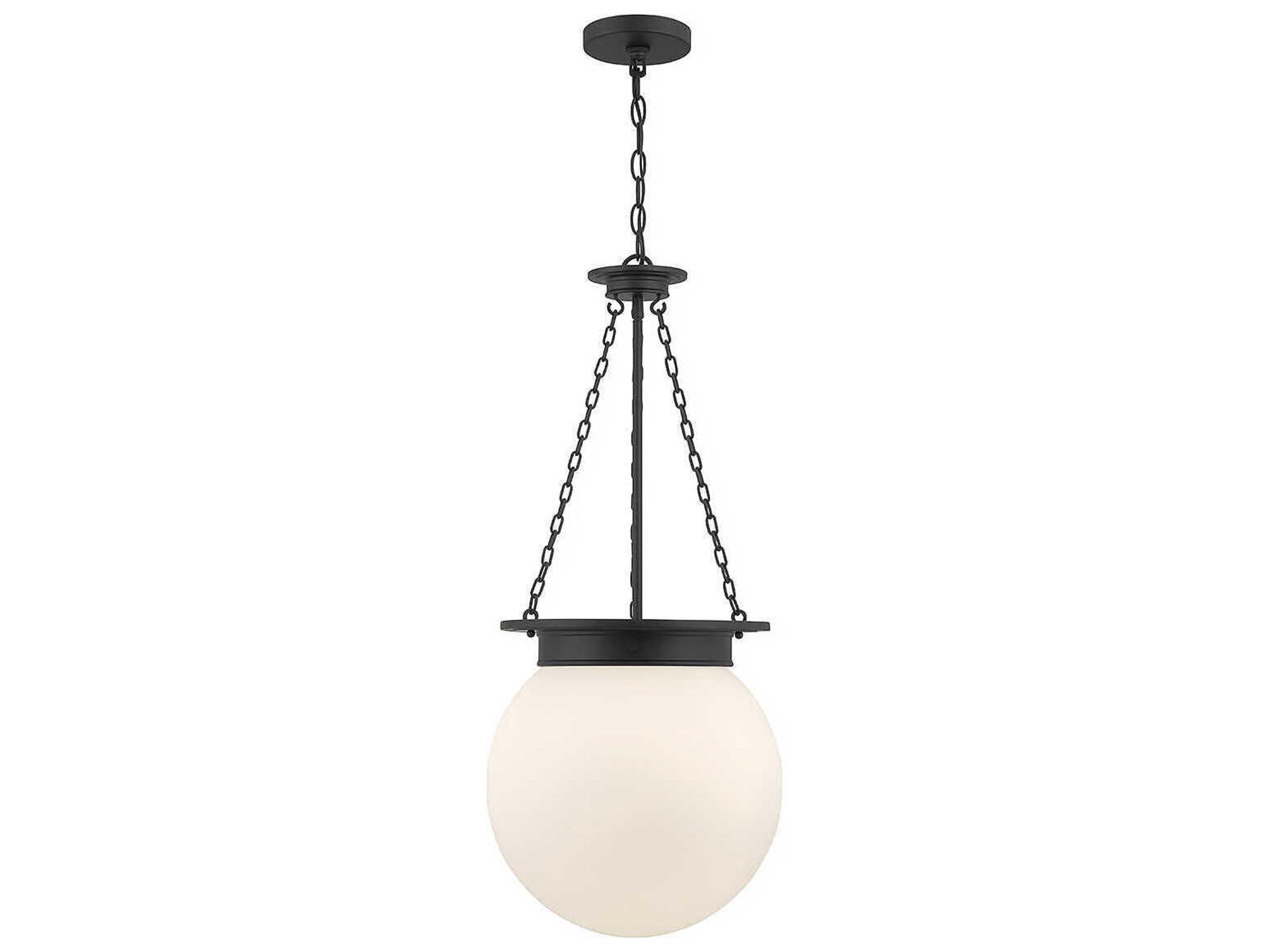 Manor 3-Light Matte Black Glass Globe Pendant