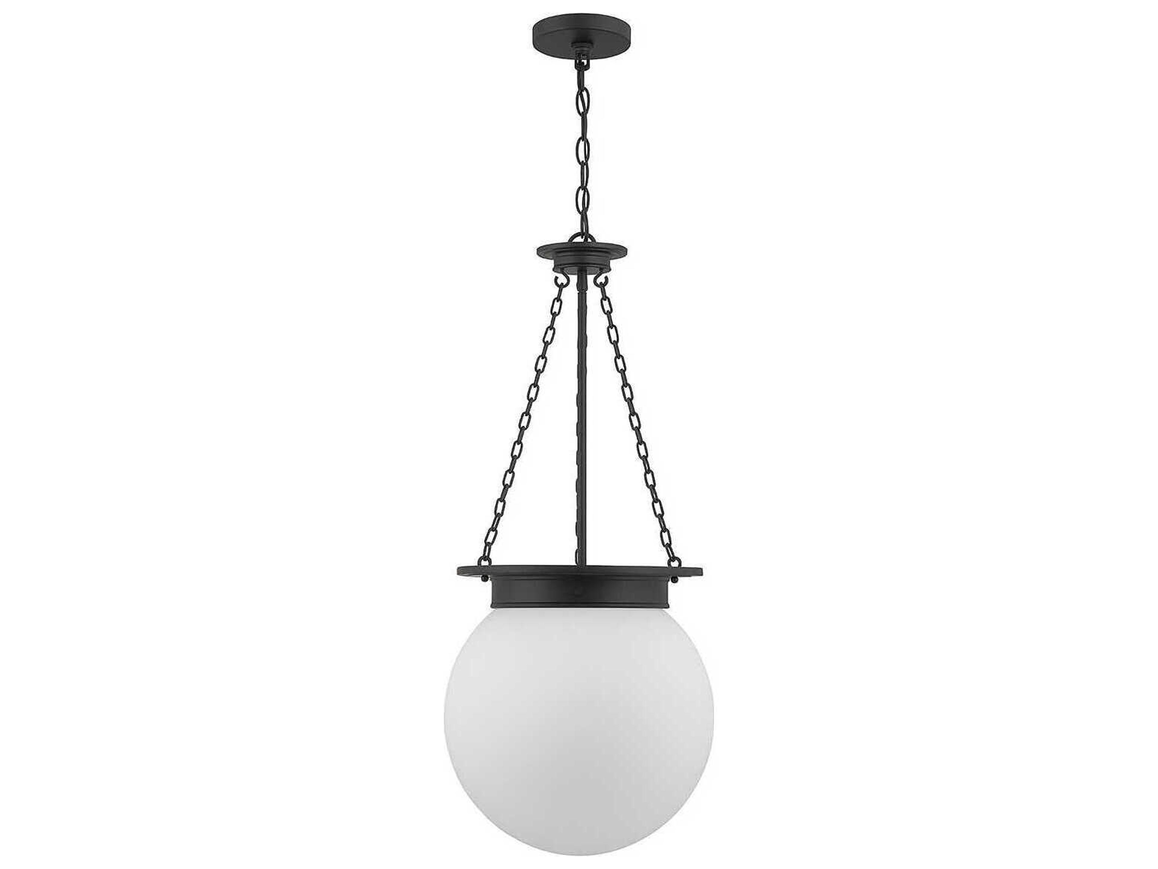Savoy House Manor 3-Light Matte Black Glass Globe Pendant
