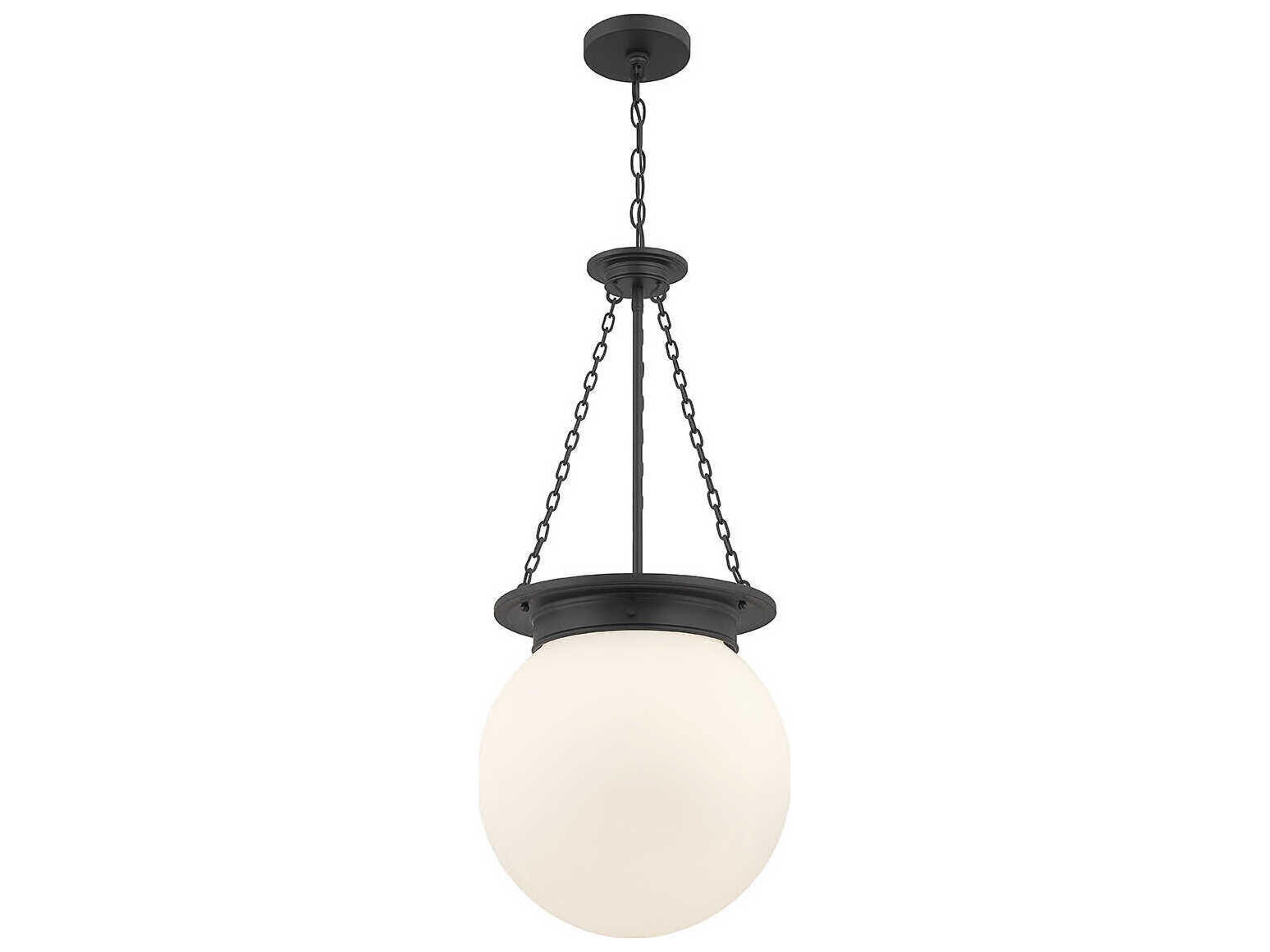 Savoy House Manor 3-Light Matte Black Glass Globe Pendant