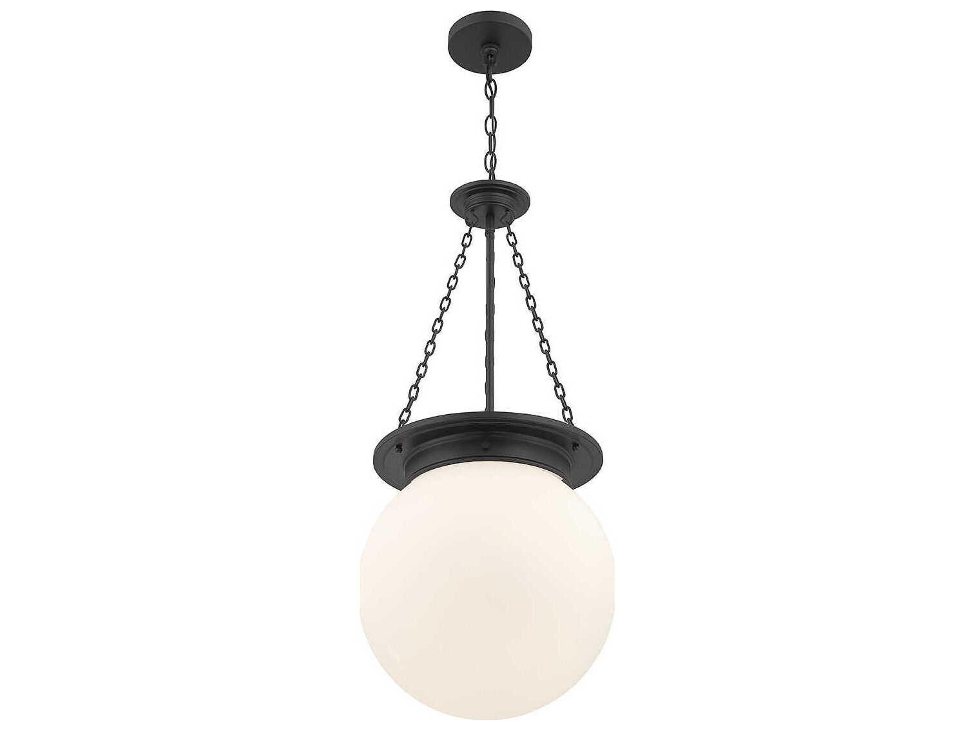 Savoy House Manor 3-Light Matte Black Glass Globe Pendant