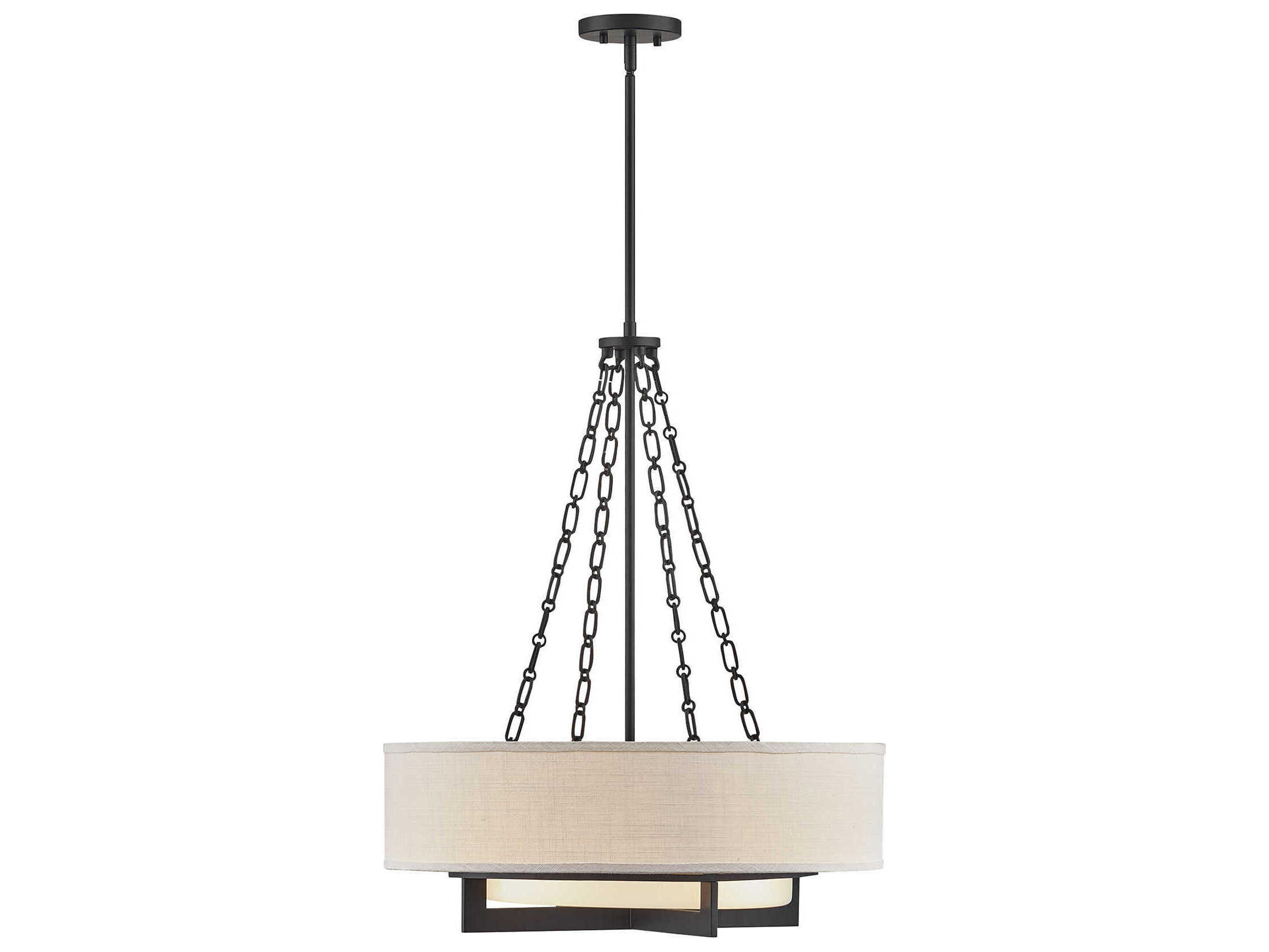 Brentwood 4-Light Matte Black Drum Pendant