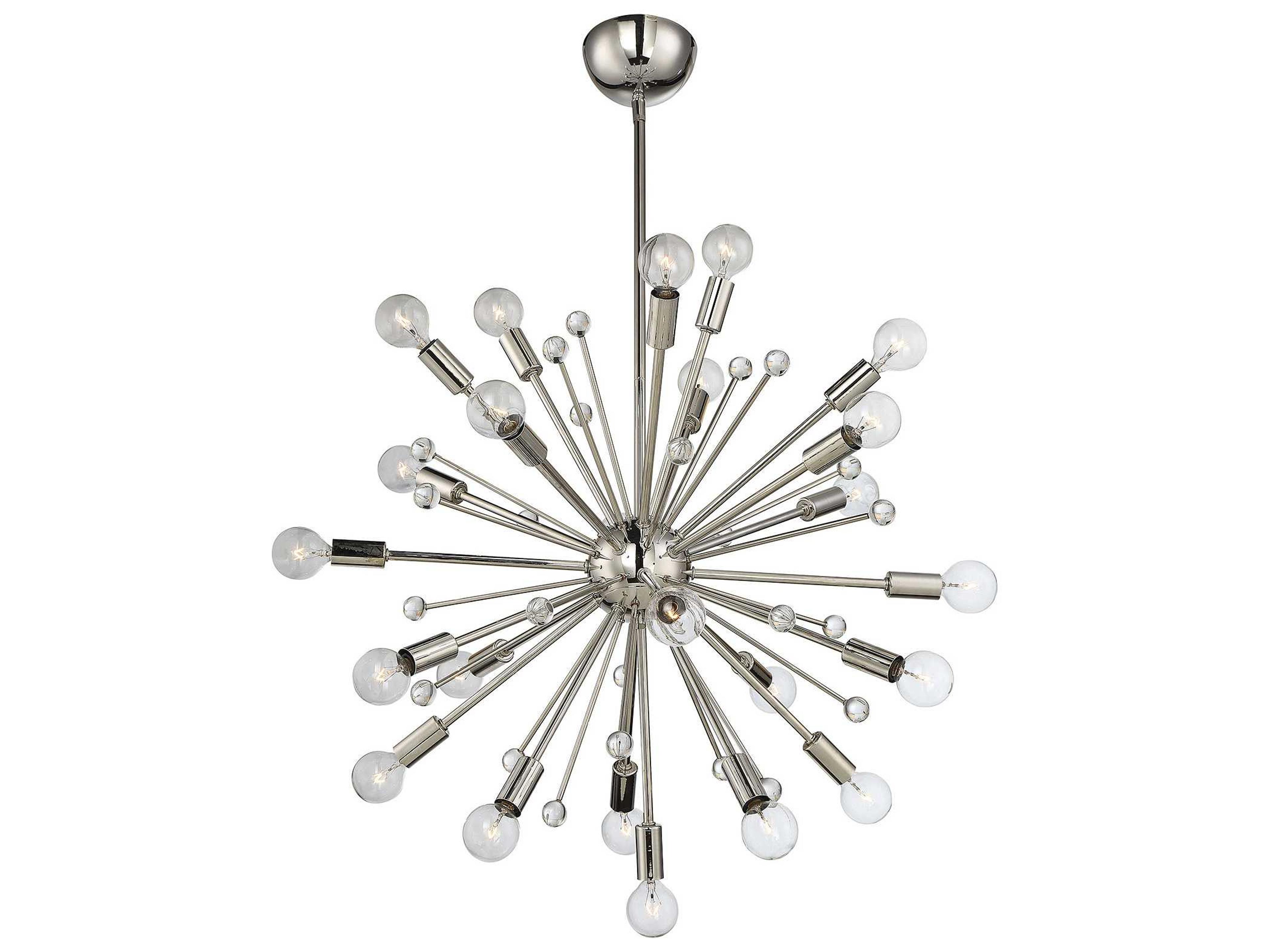 Savoy House Galea 24-Light Polished Nickel Crystal Sputnik Pendant
