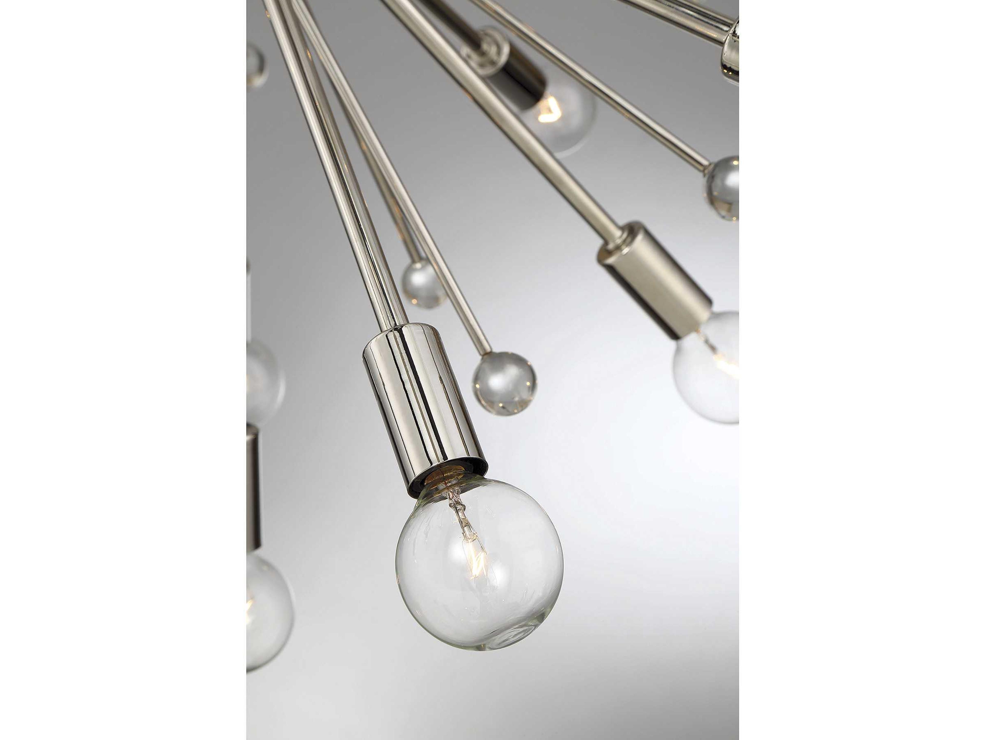 Savoy House Galea 24-Light Polished Nickel Crystal Sputnik Pendant