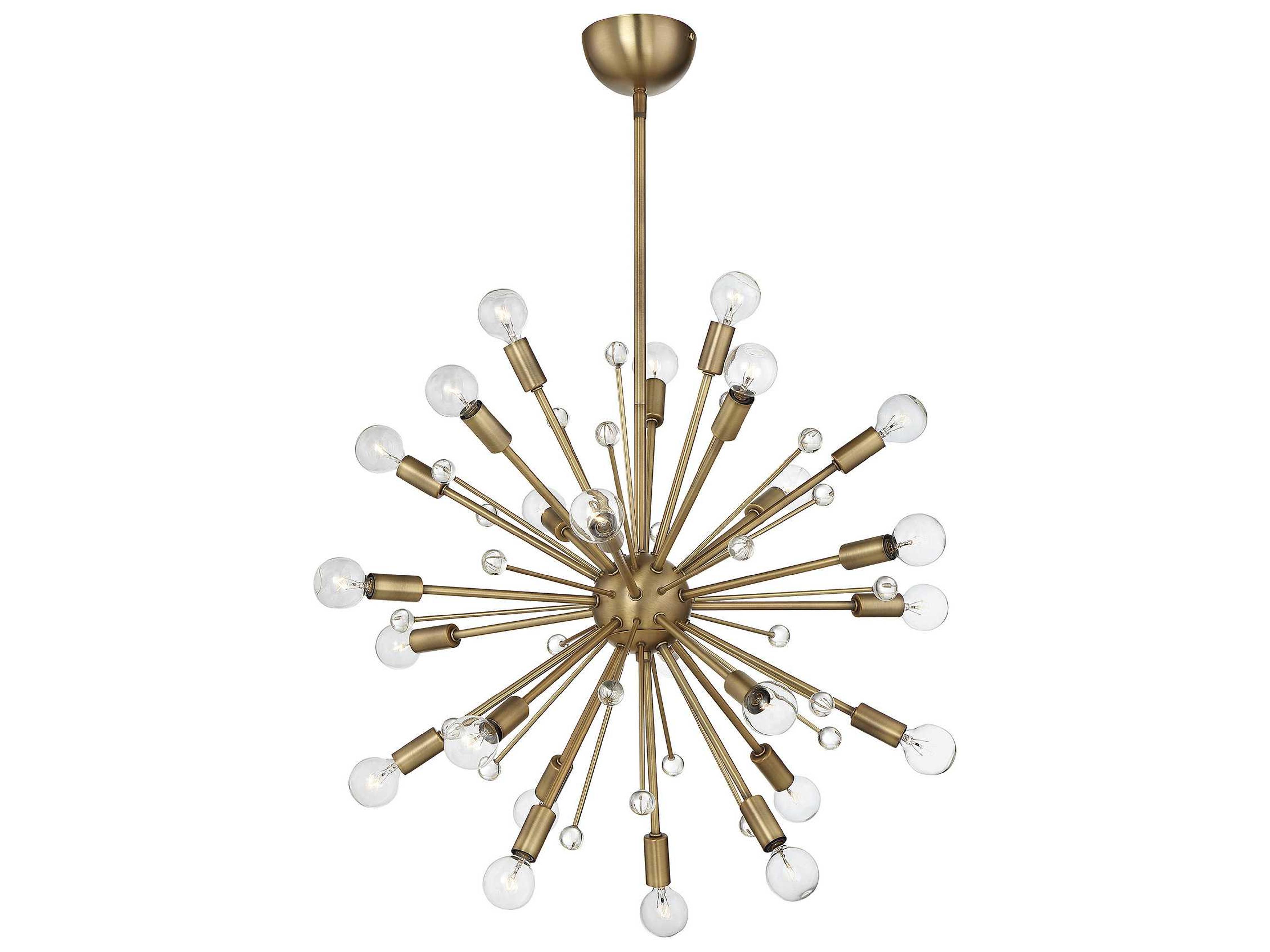 Savoy House Galea 24-Light Warm Brass Crystal Sputnik Pendant