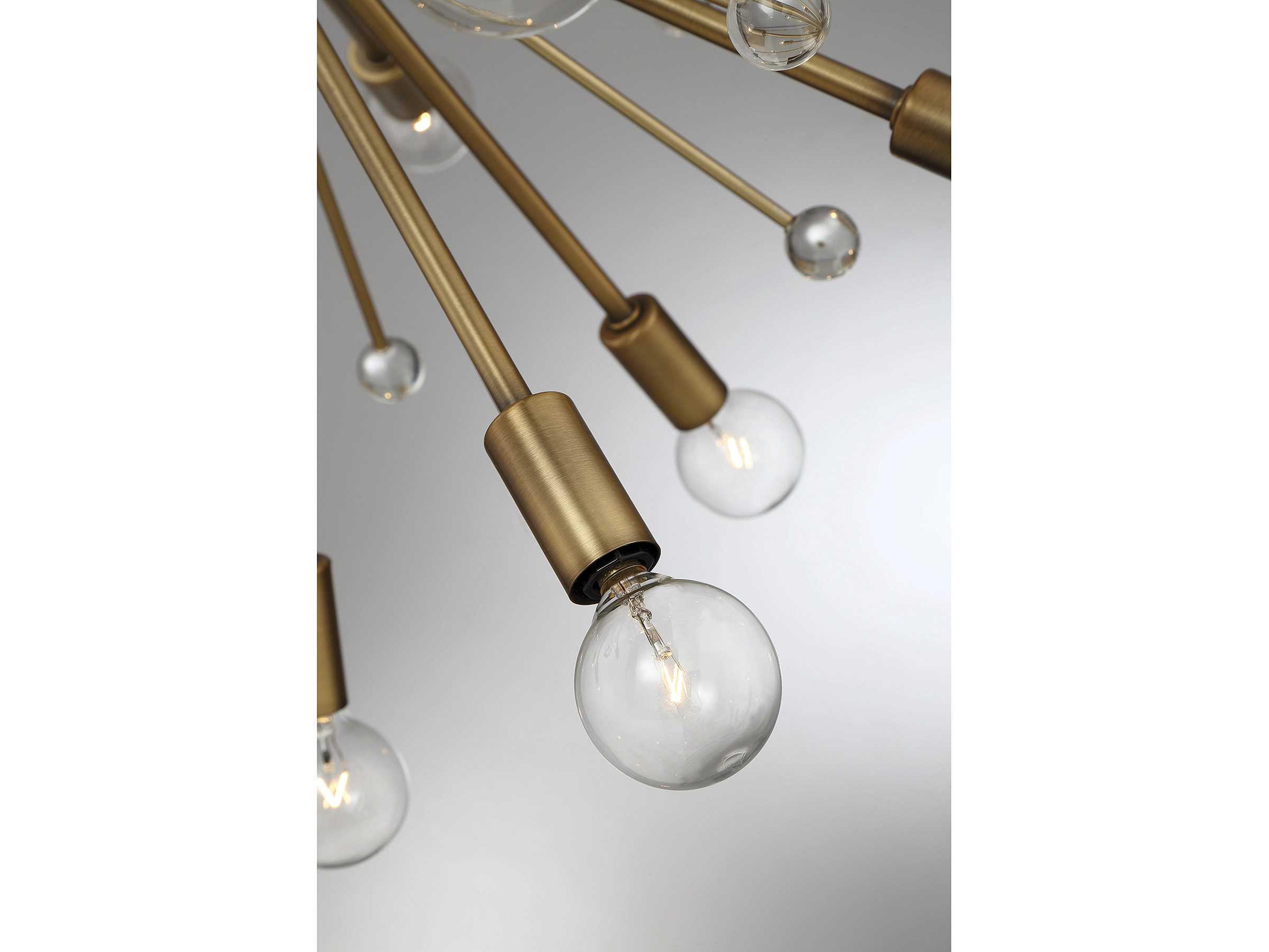 Savoy House Galea 24-Light Warm Brass Crystal Sputnik Pendant