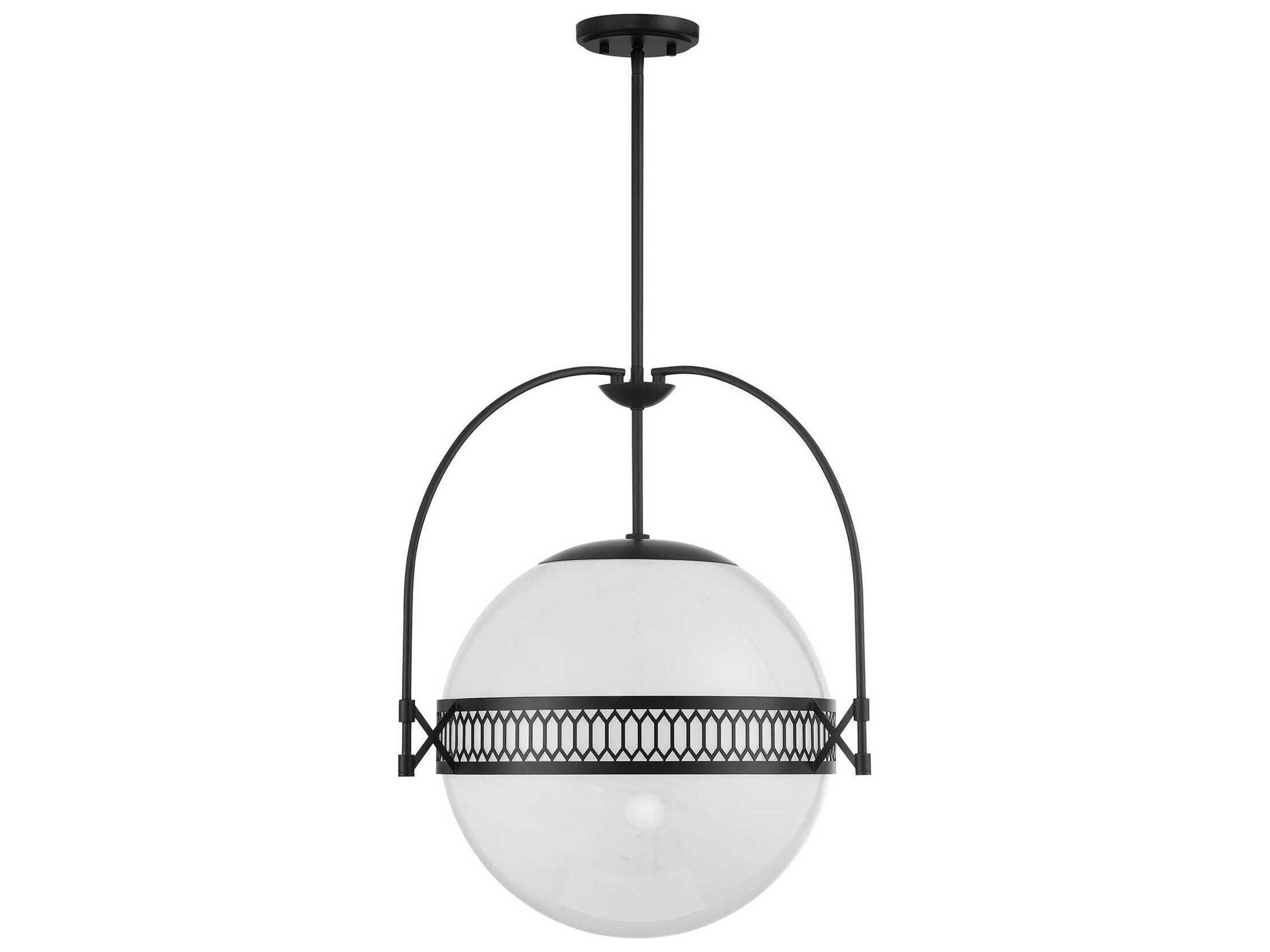 Savoy House Thornhill 3-Light Matte Black Globe Pendant