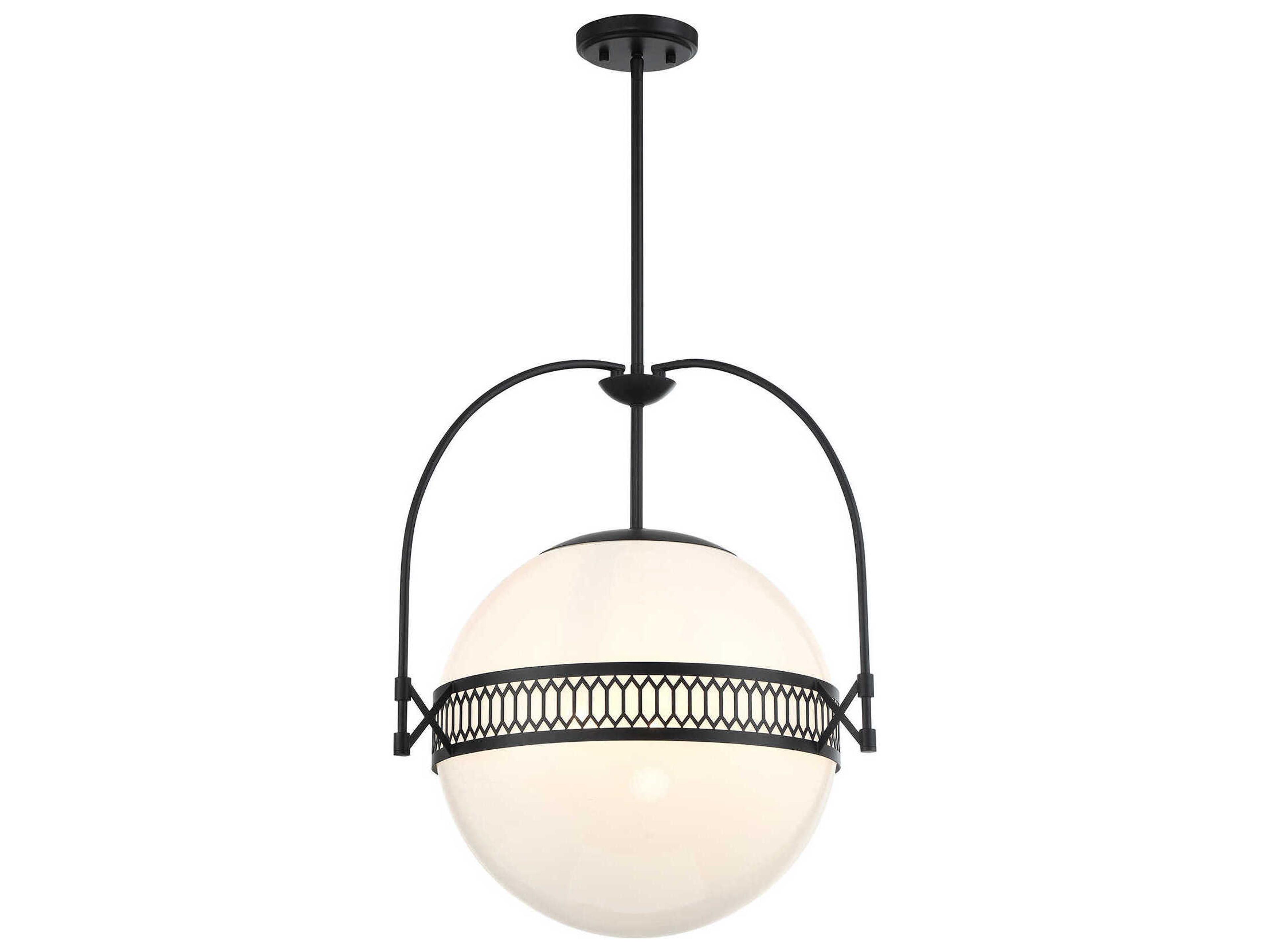 Savoy House Thornhill 3-Light Matte Black Globe Pendant