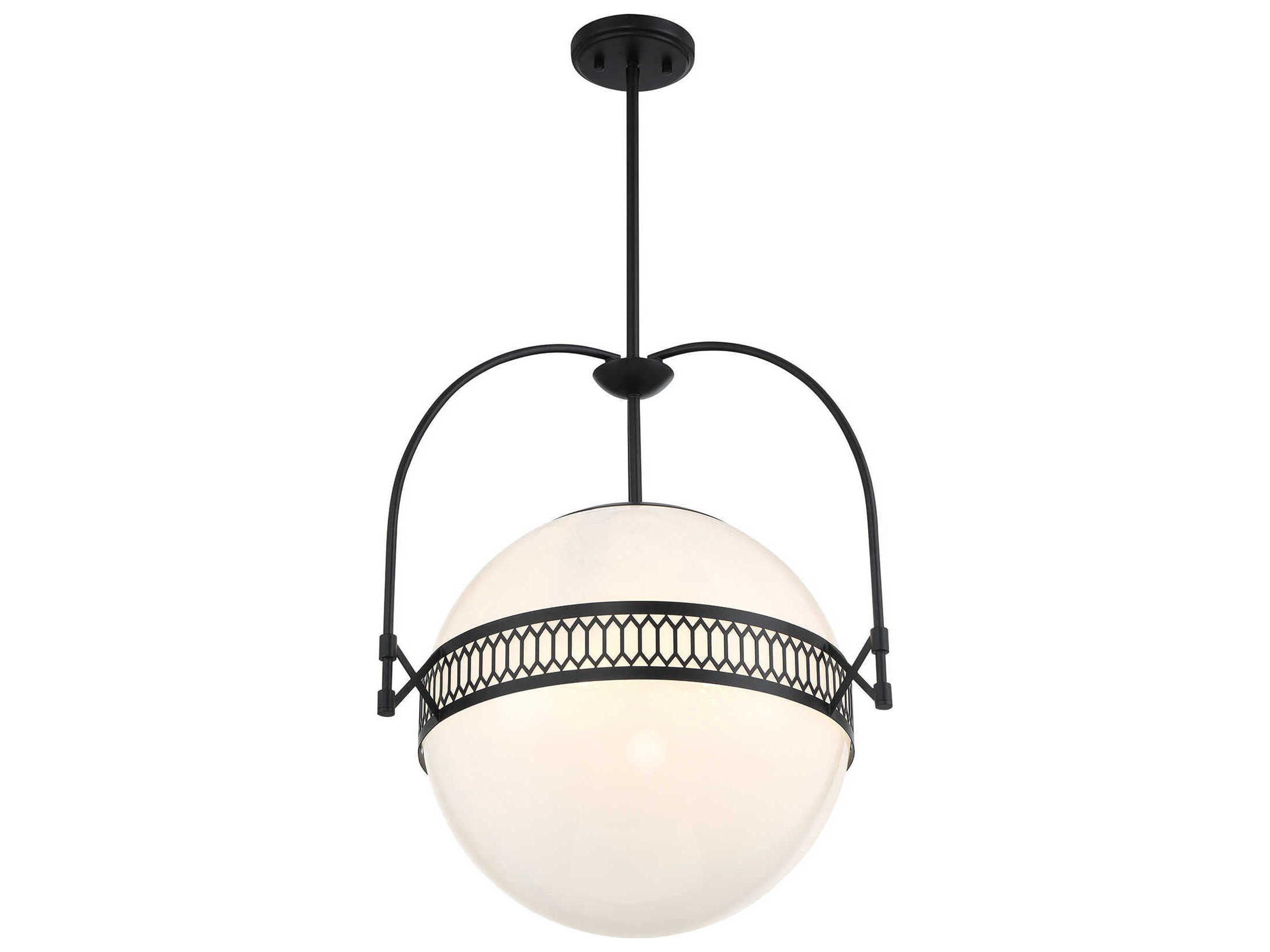 Savoy House Thornhill 3-Light Matte Black Globe Pendant