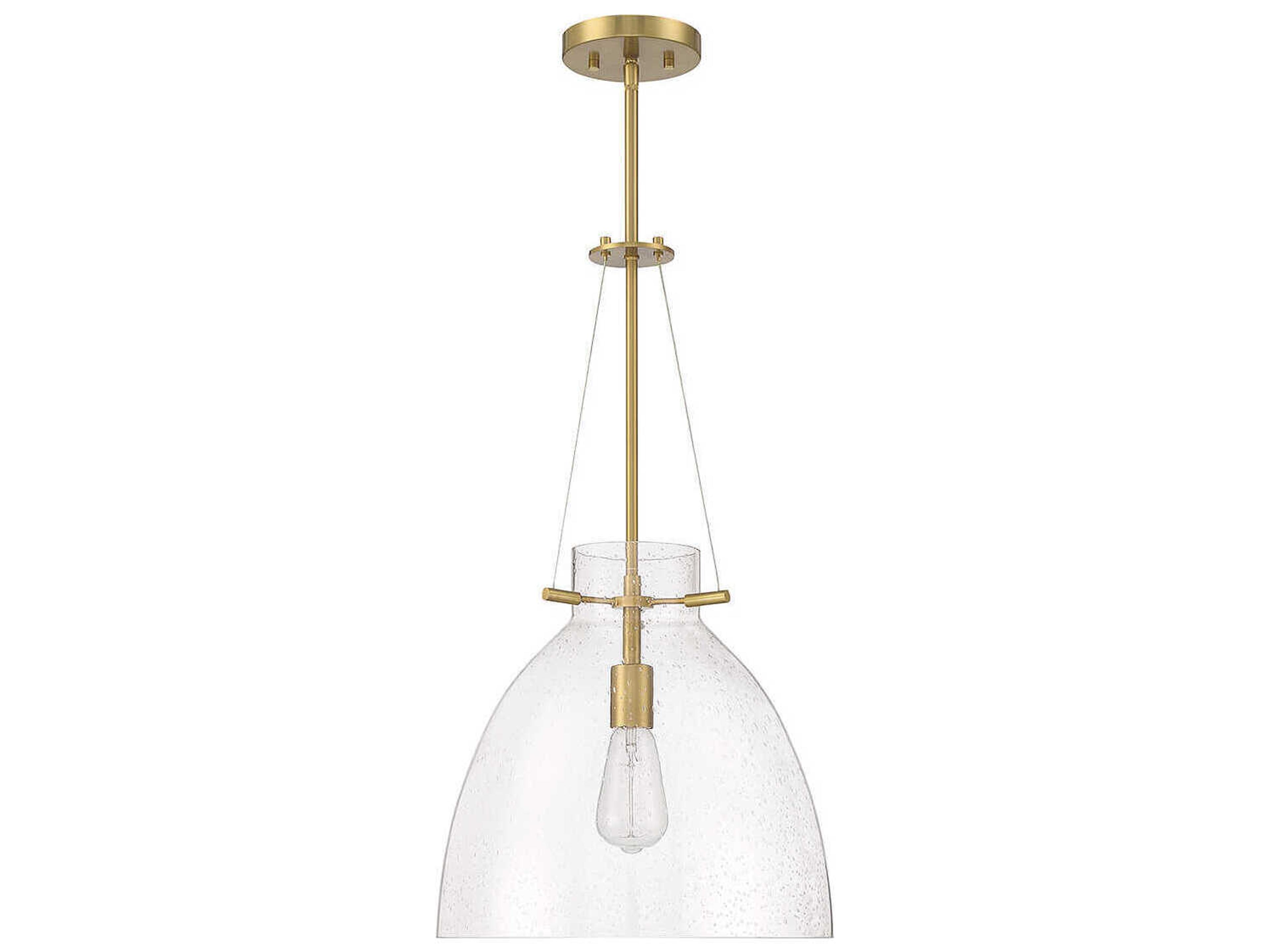 Savoy House Foster 1-Light Warm Brass Glass Dome Pendant