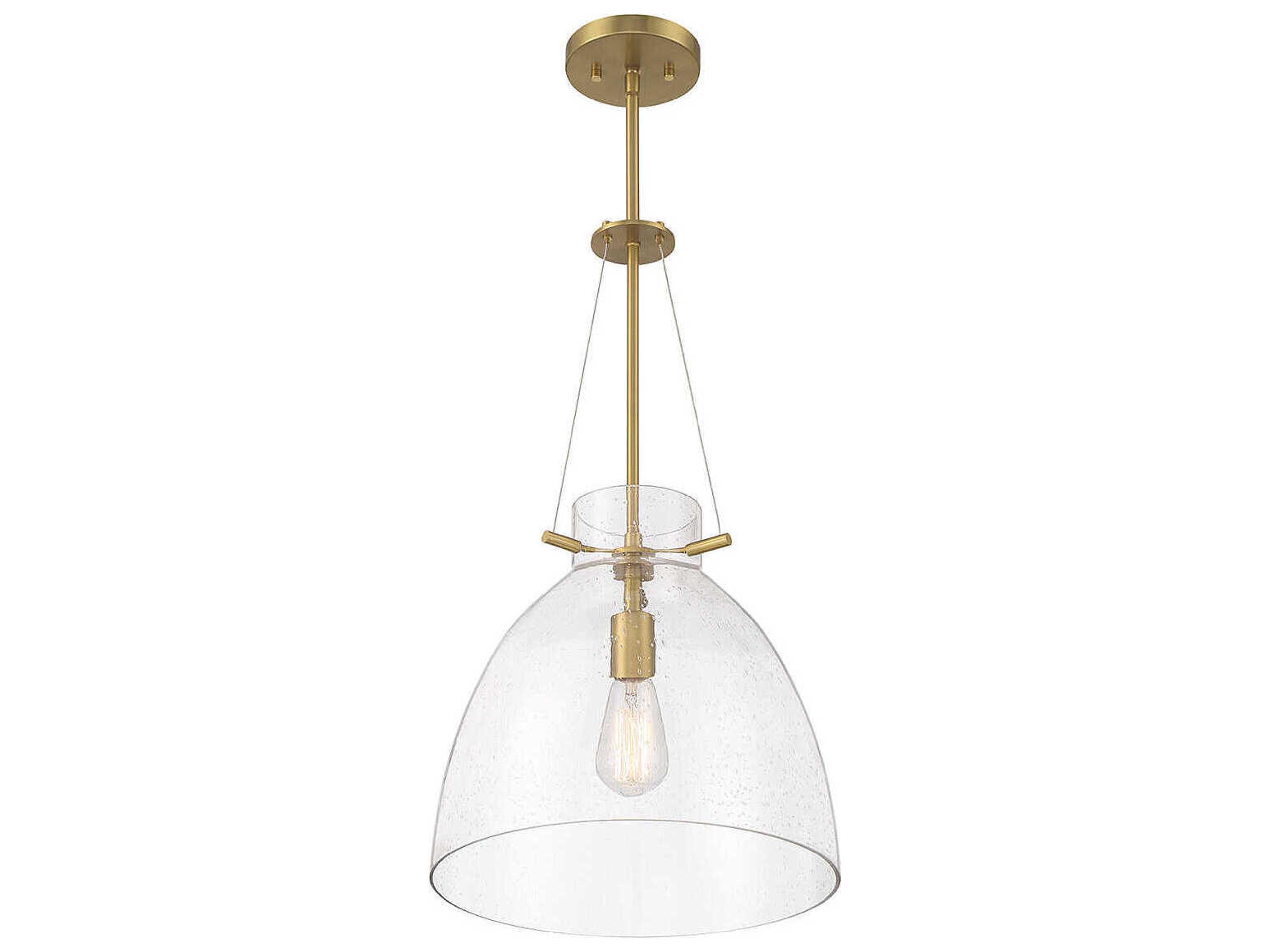 Savoy House Foster 1-Light Warm Brass Glass Dome Pendant