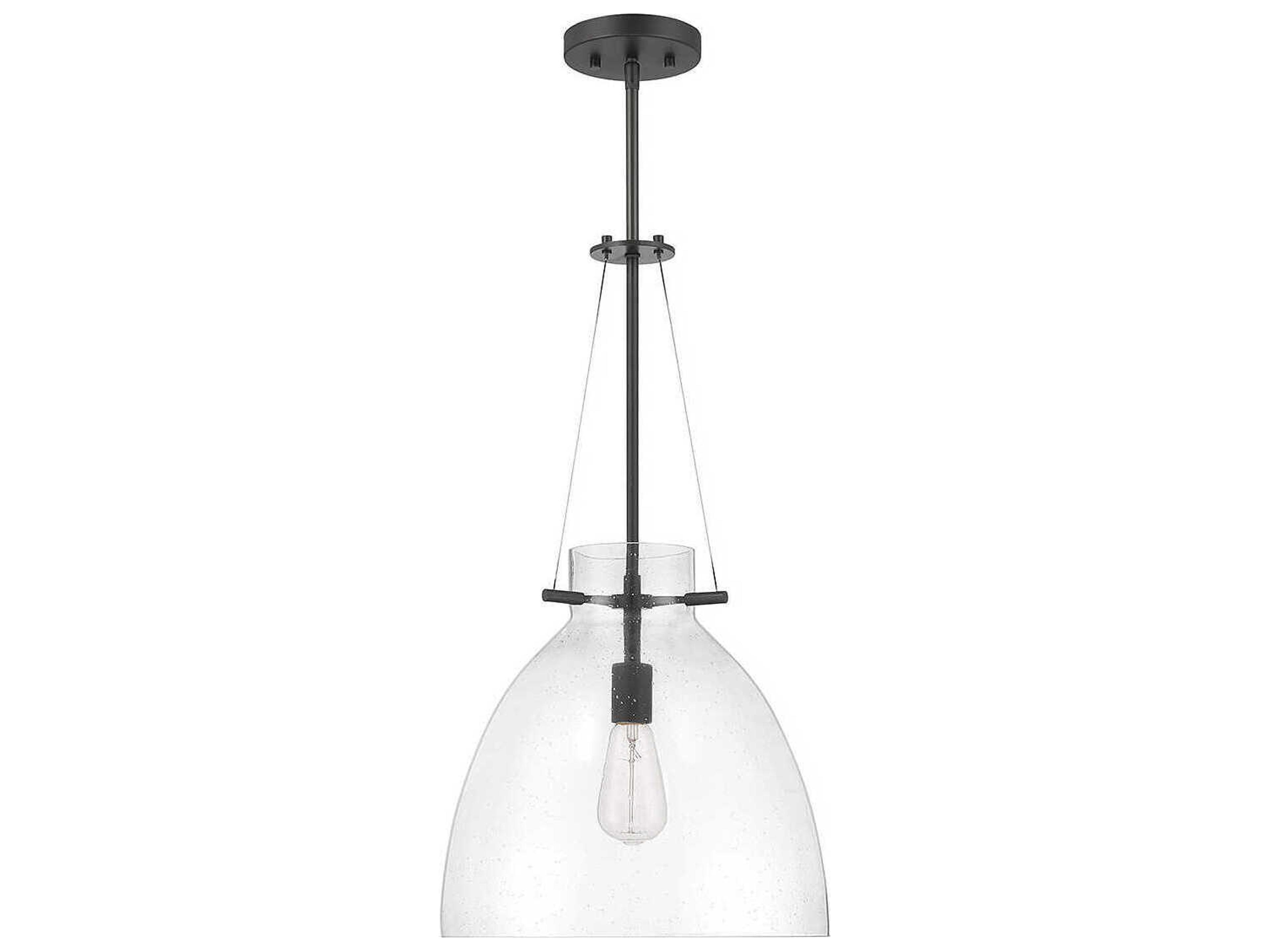 Savoy House Foster 1-Light Matte Black Glass Dome Pendant