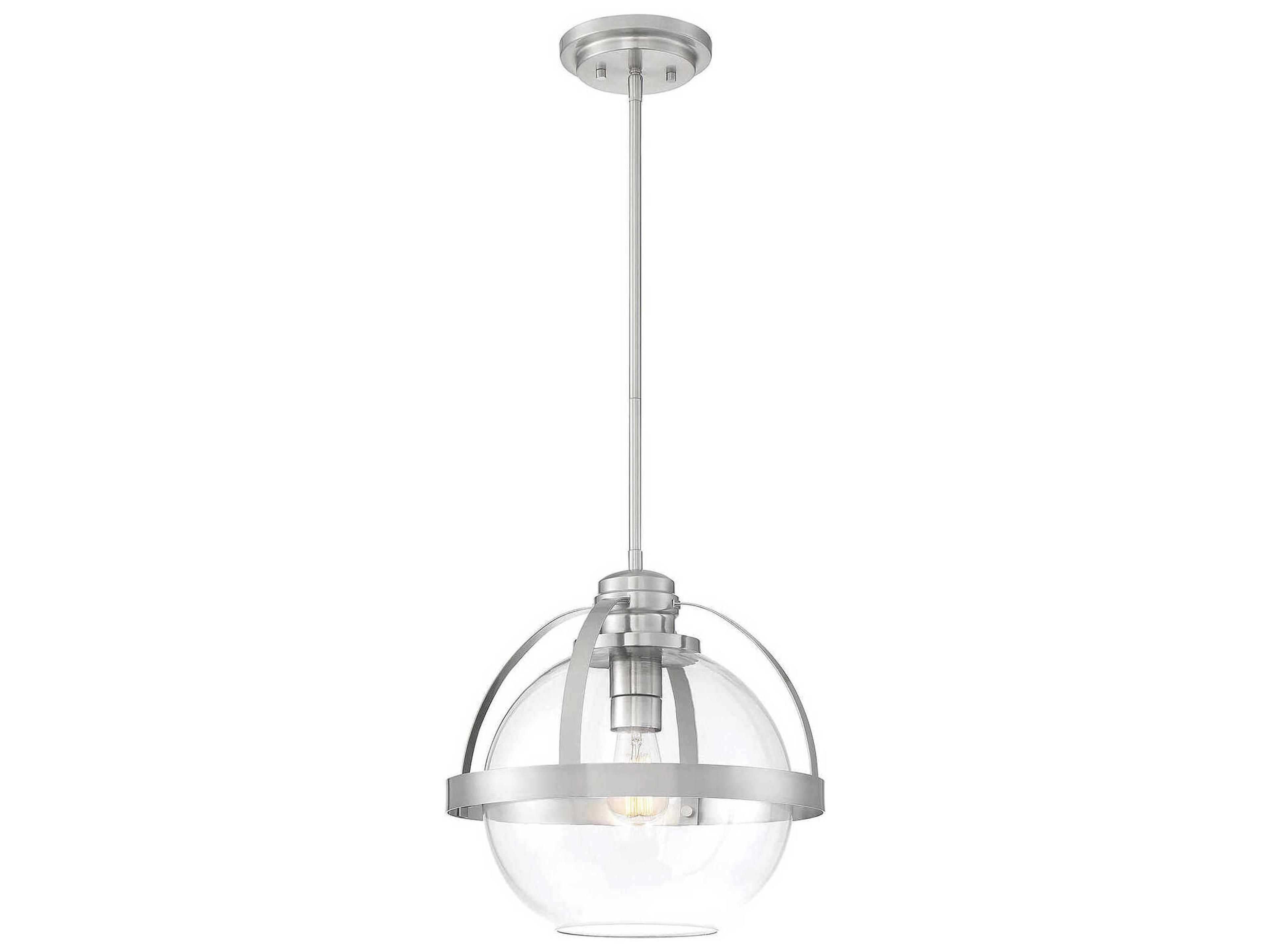 Pendleton 1-Light Satin Nickel Glass Globe Pendant
