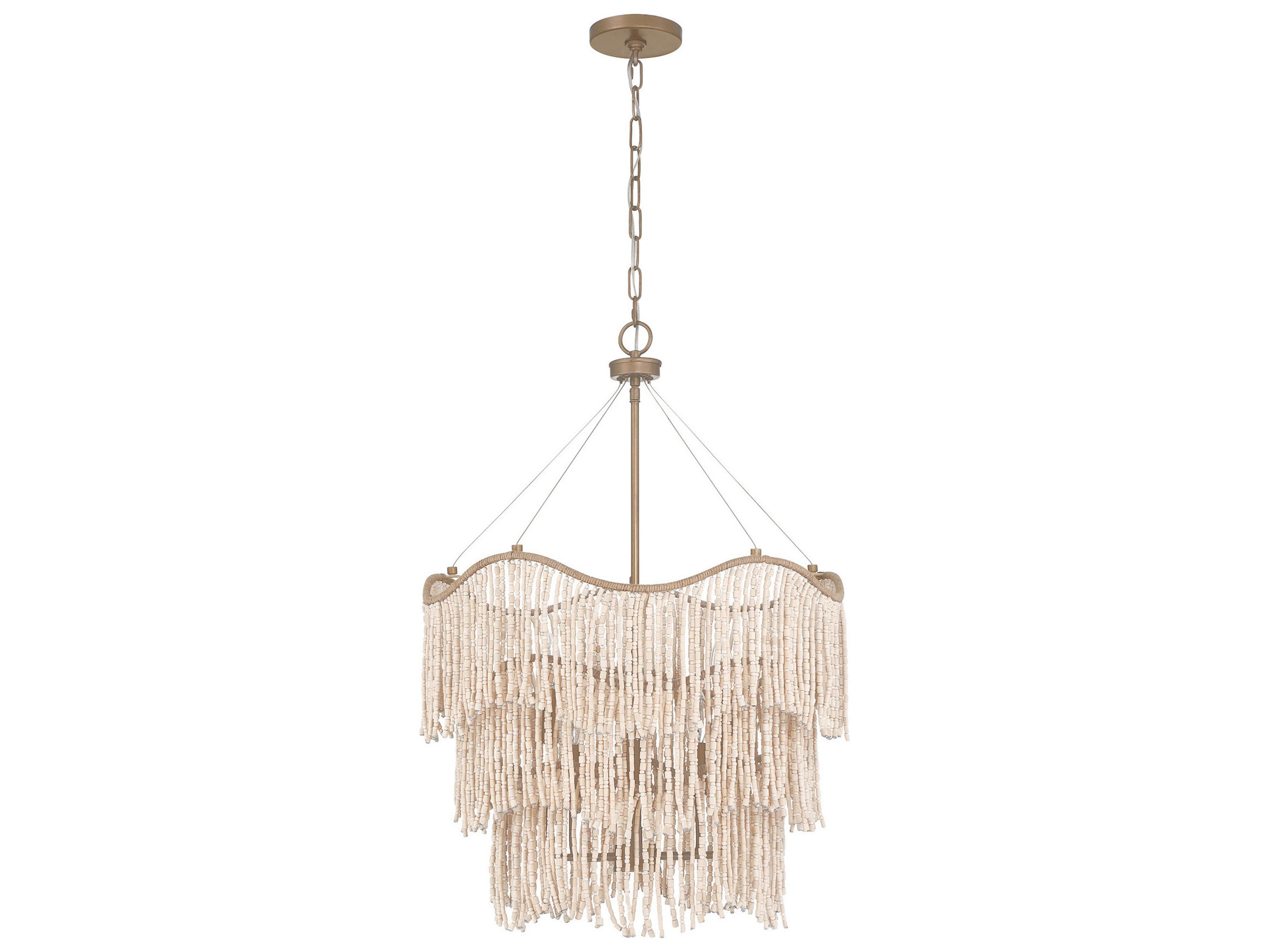 Savoy House Melia 6-Light Cypress Wood Tiered Pendant