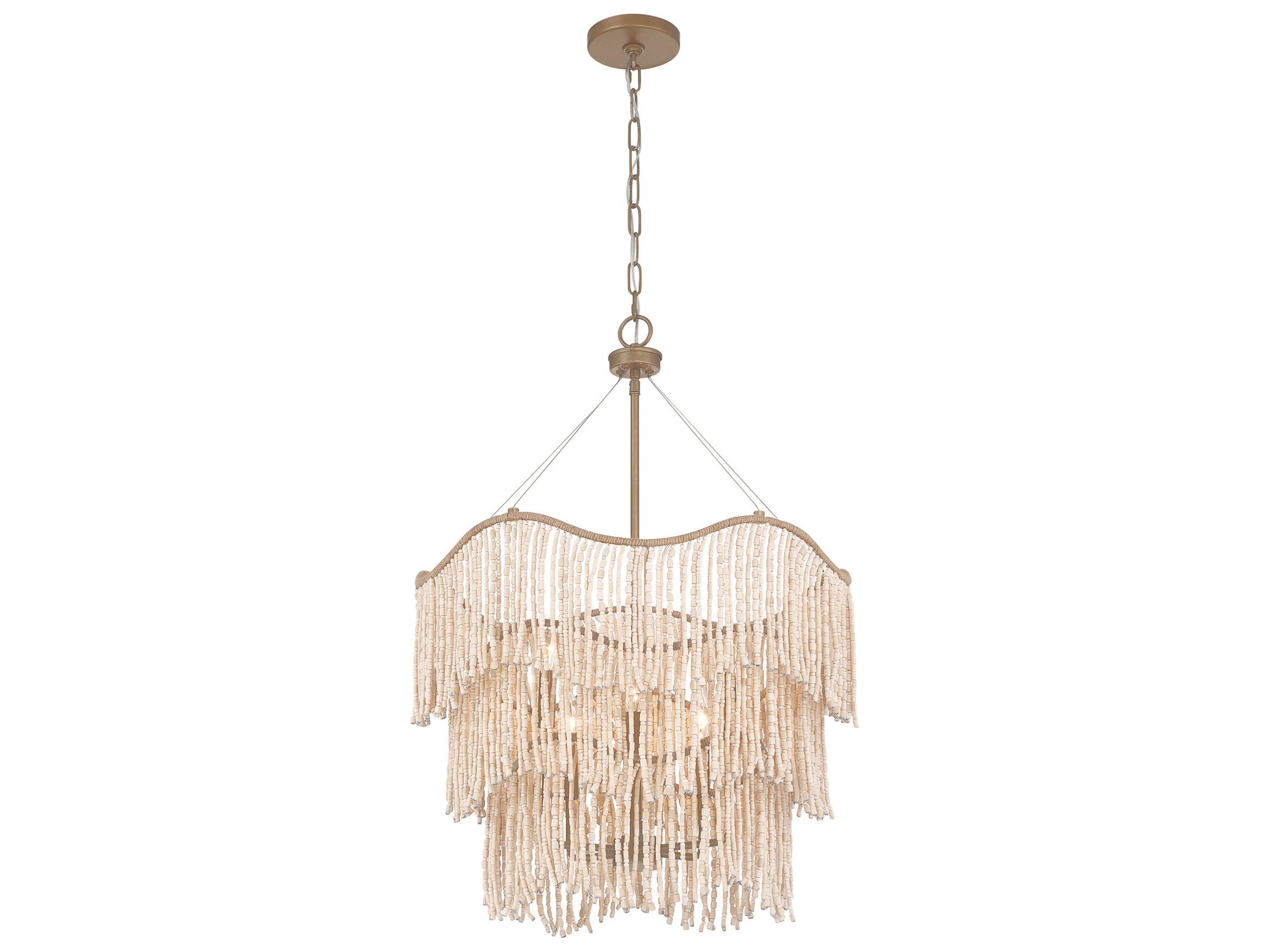 Savoy House Melia 6-Light Cypress Wood Tiered Pendant
