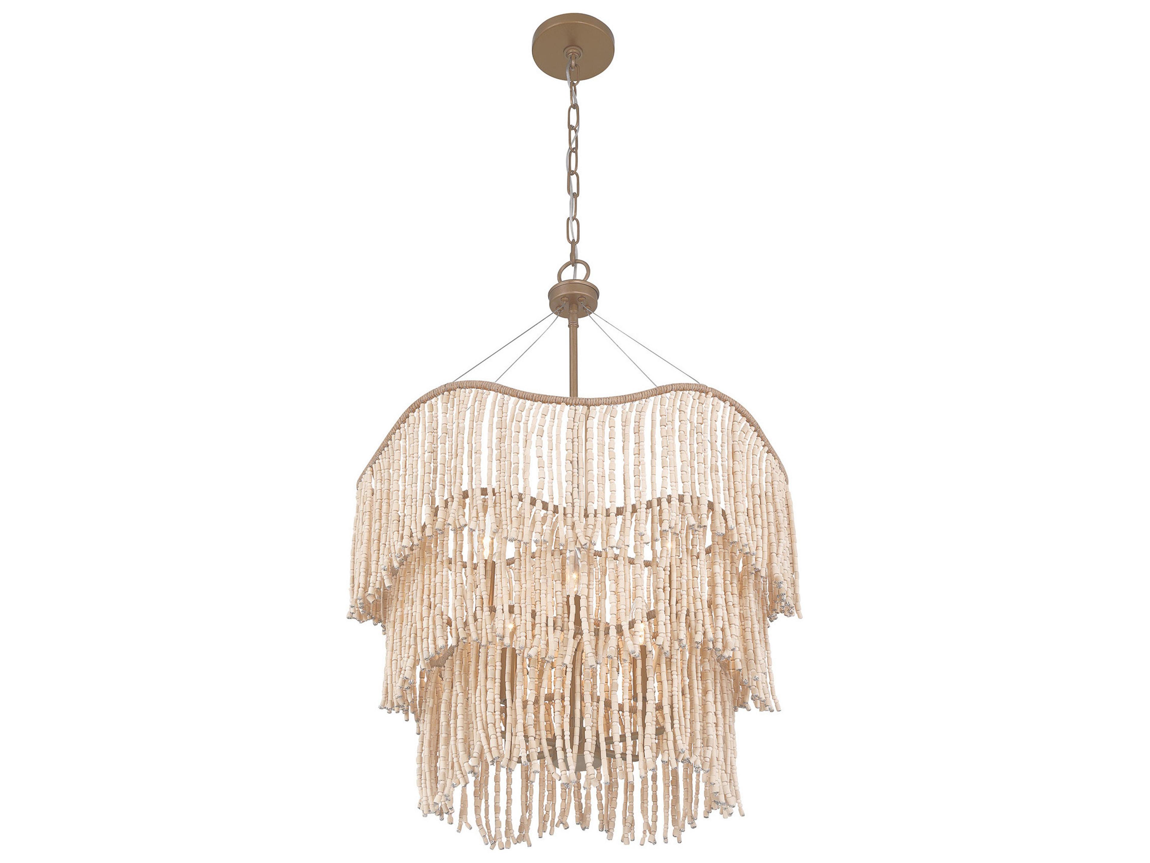 Savoy House Melia 6-Light Cypress Wood Tiered Pendant