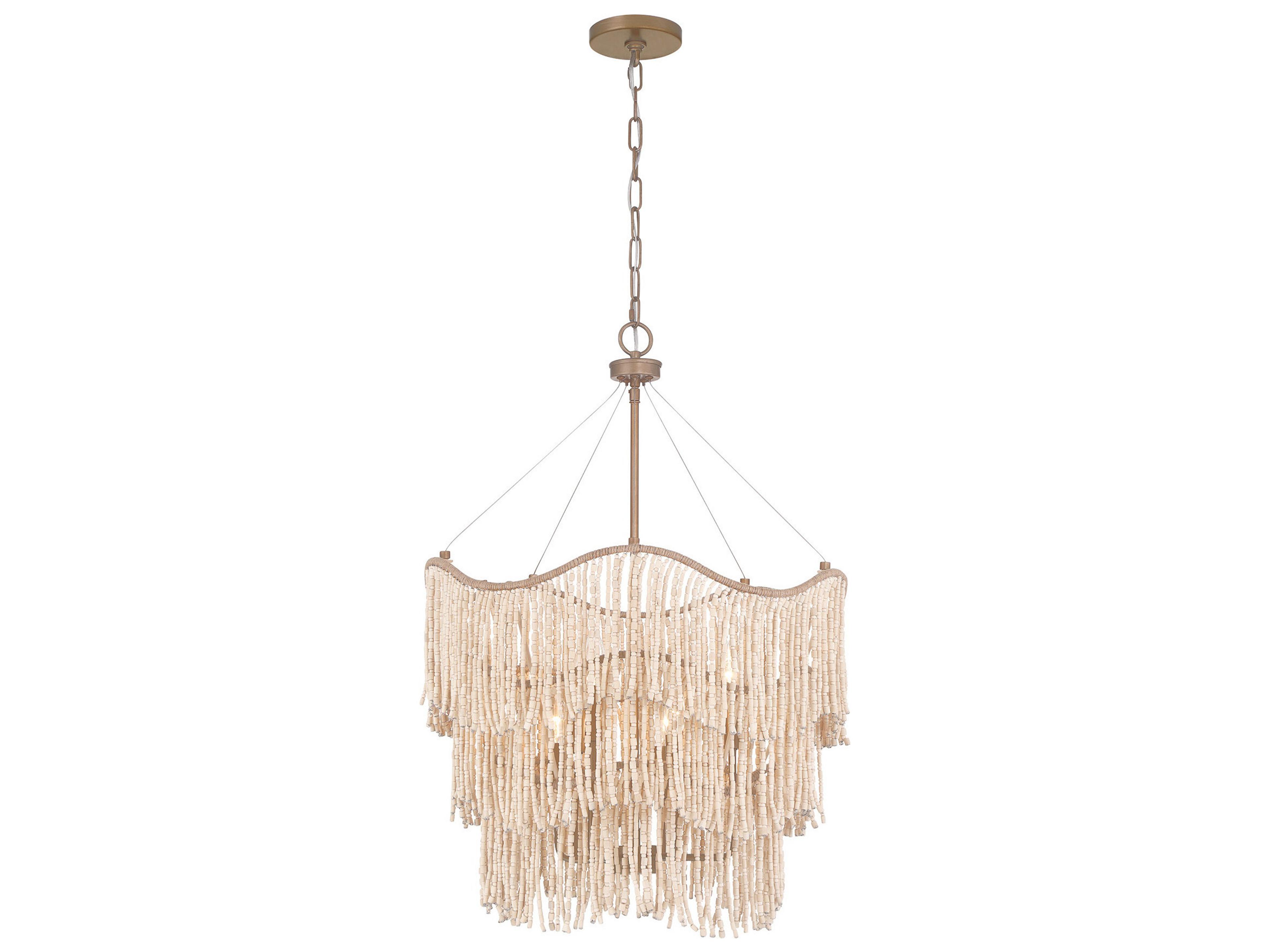 Savoy House Melia 6-Light Cypress Wood Tiered Pendant