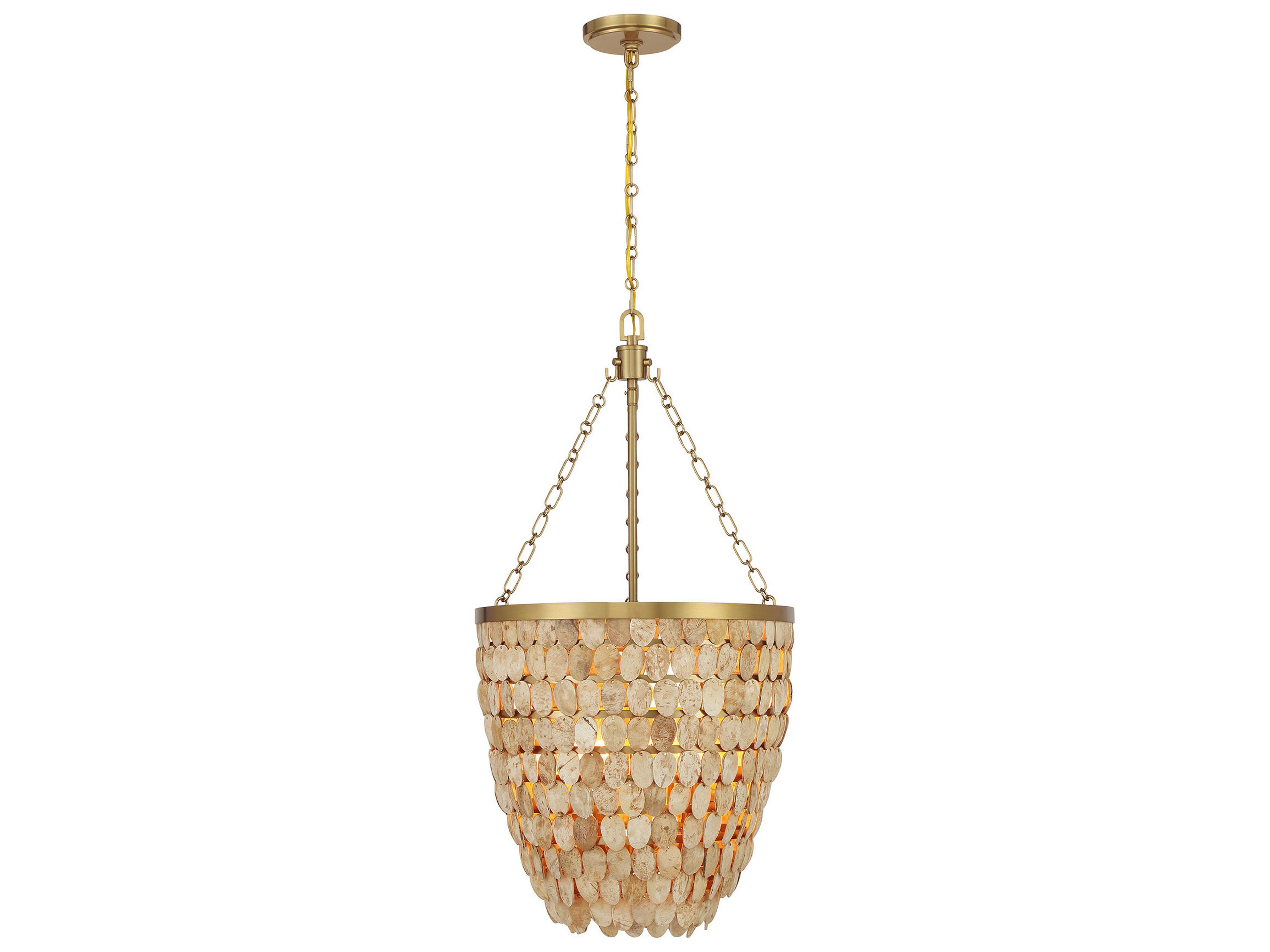 Catalan 4-Light Warm Brass Pendant