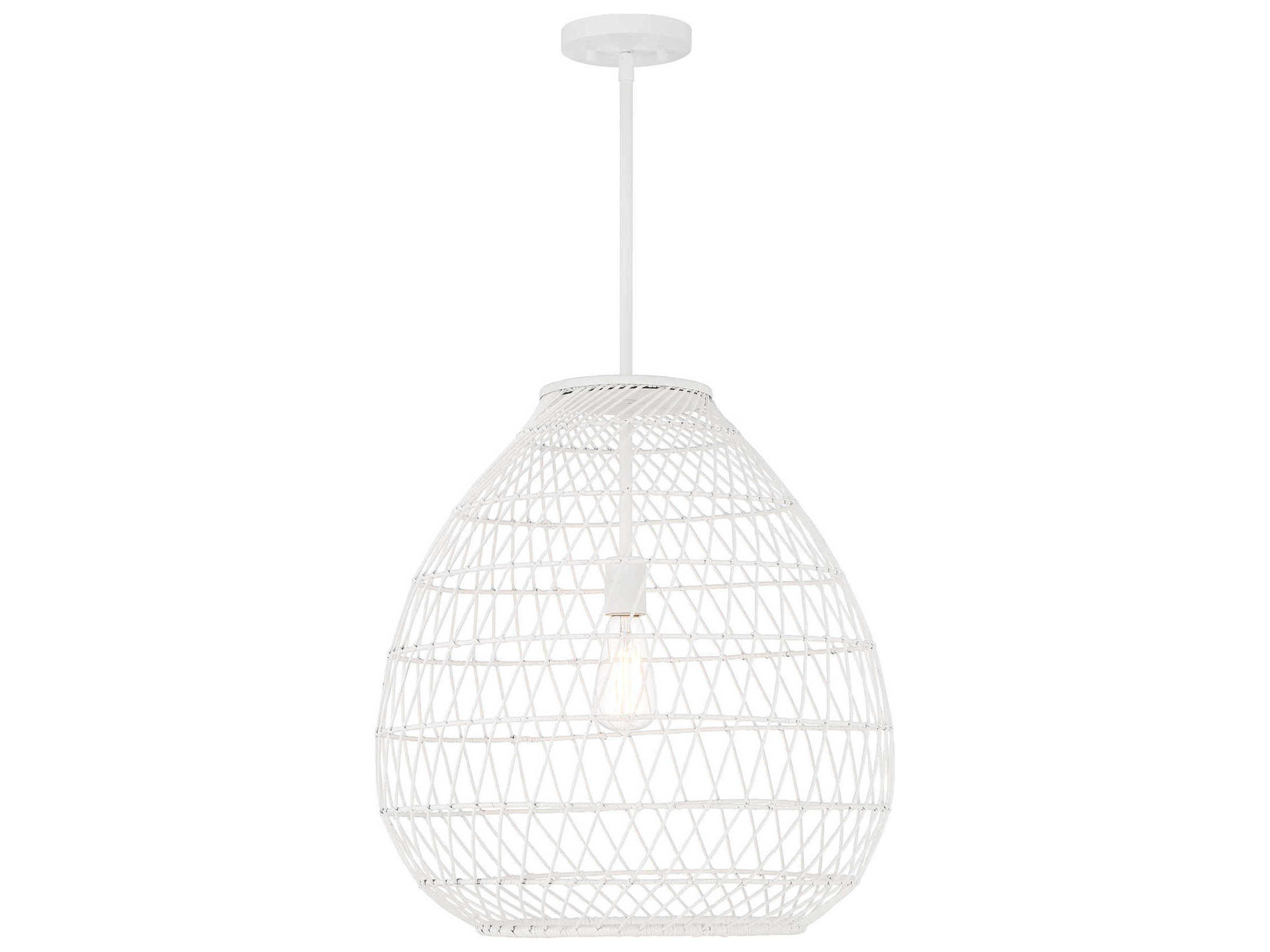 Maya 1-Light Bisque White Pendant