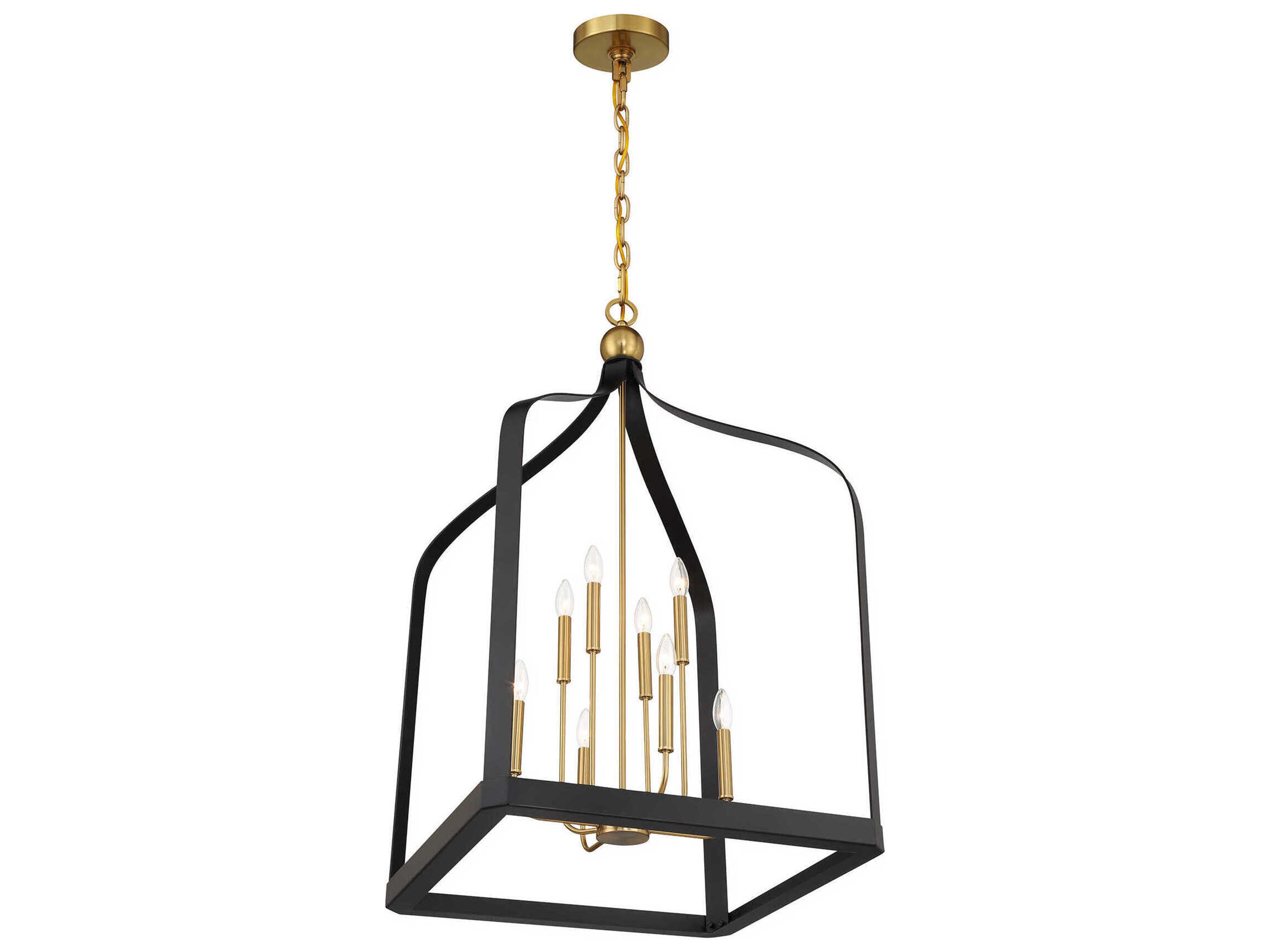Savoy House Sheffield 8-Light Matte Black Warm Brass Pendant