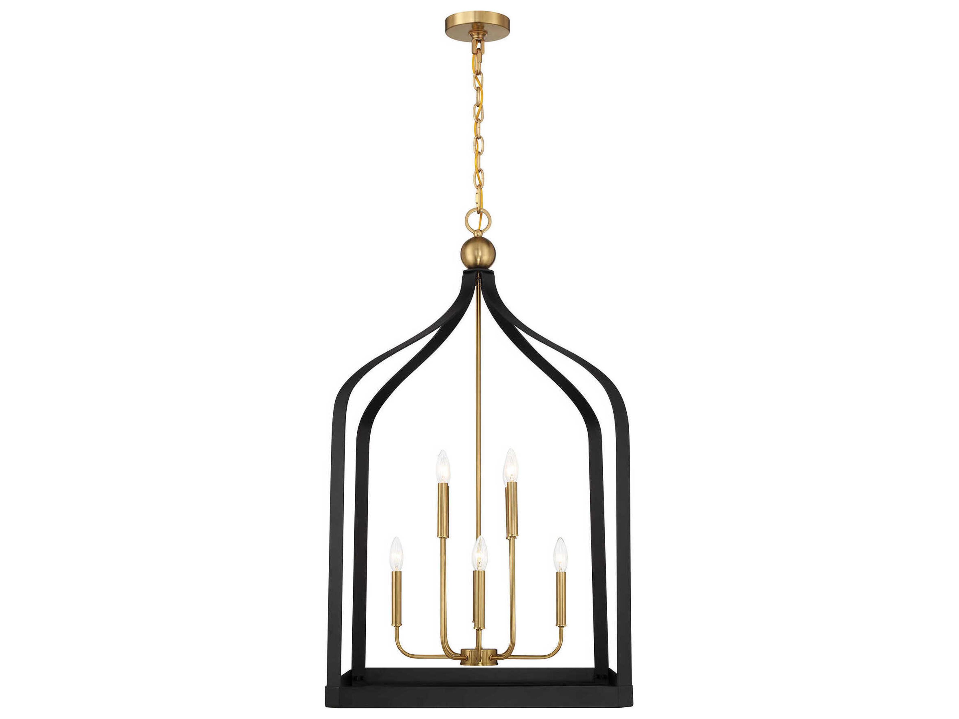 Savoy House Sheffield 8-Light Matte Black Warm Brass Pendant