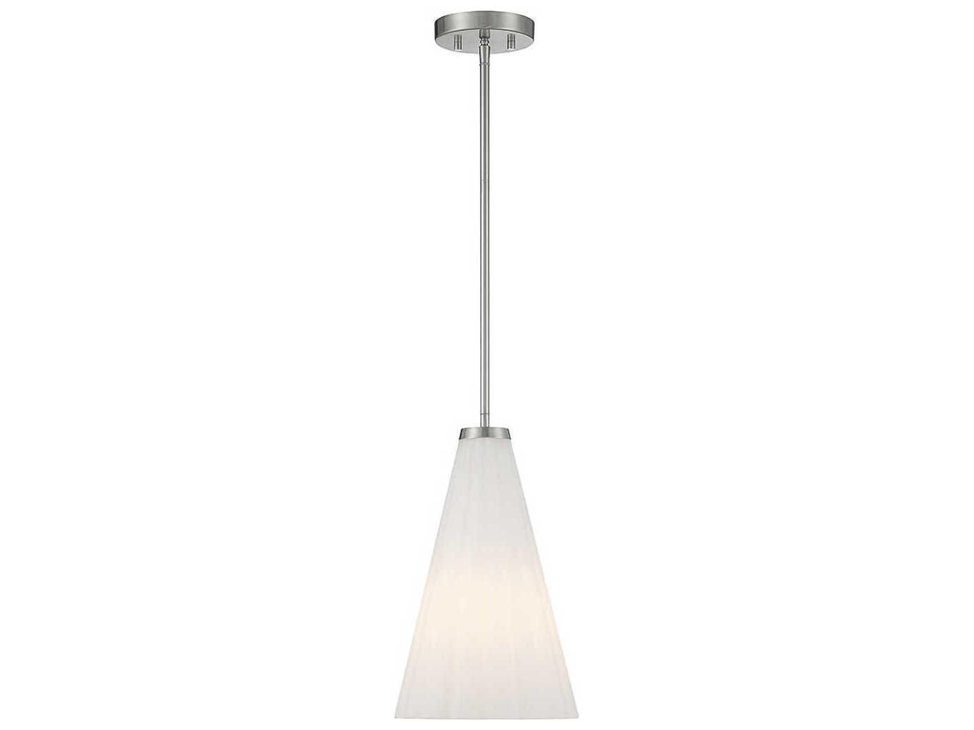 Bristol 1-Light Satin Nickel Glass Mini Pendant