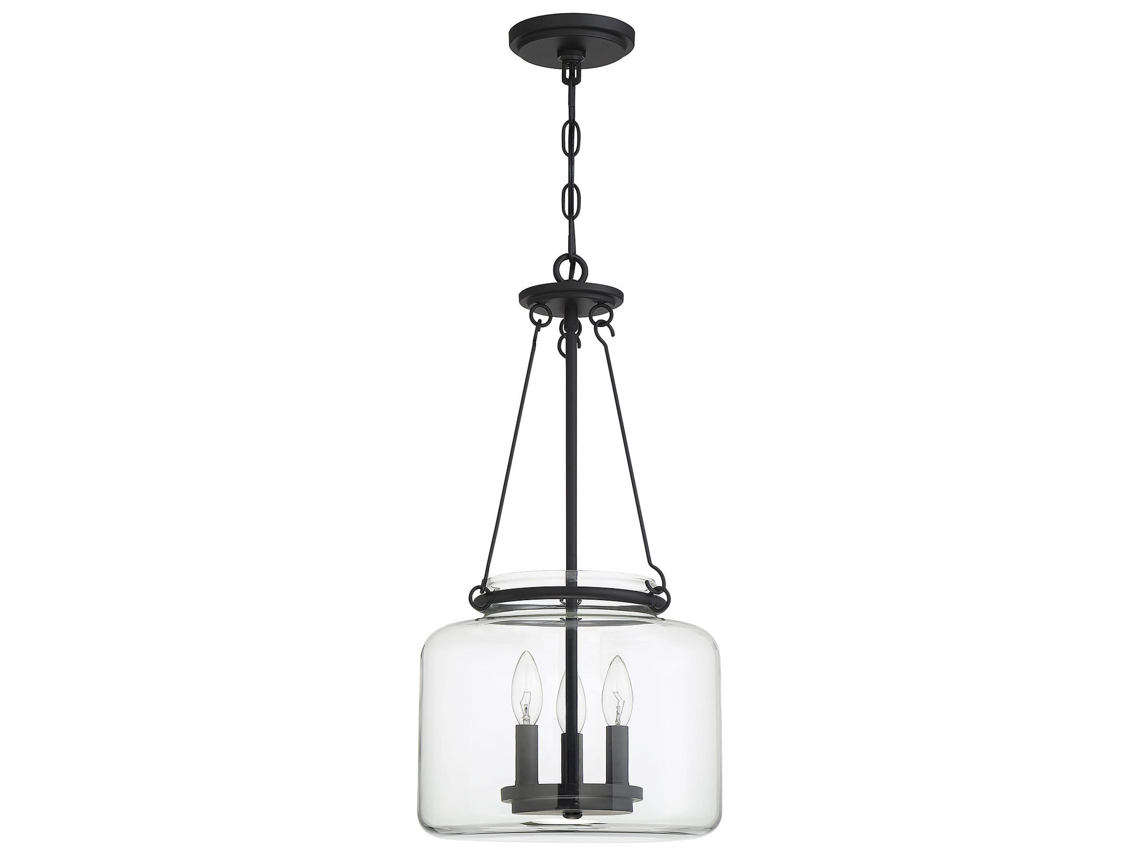 Savoy House Akron 3-Light Matte Black Glass Mini Pendant