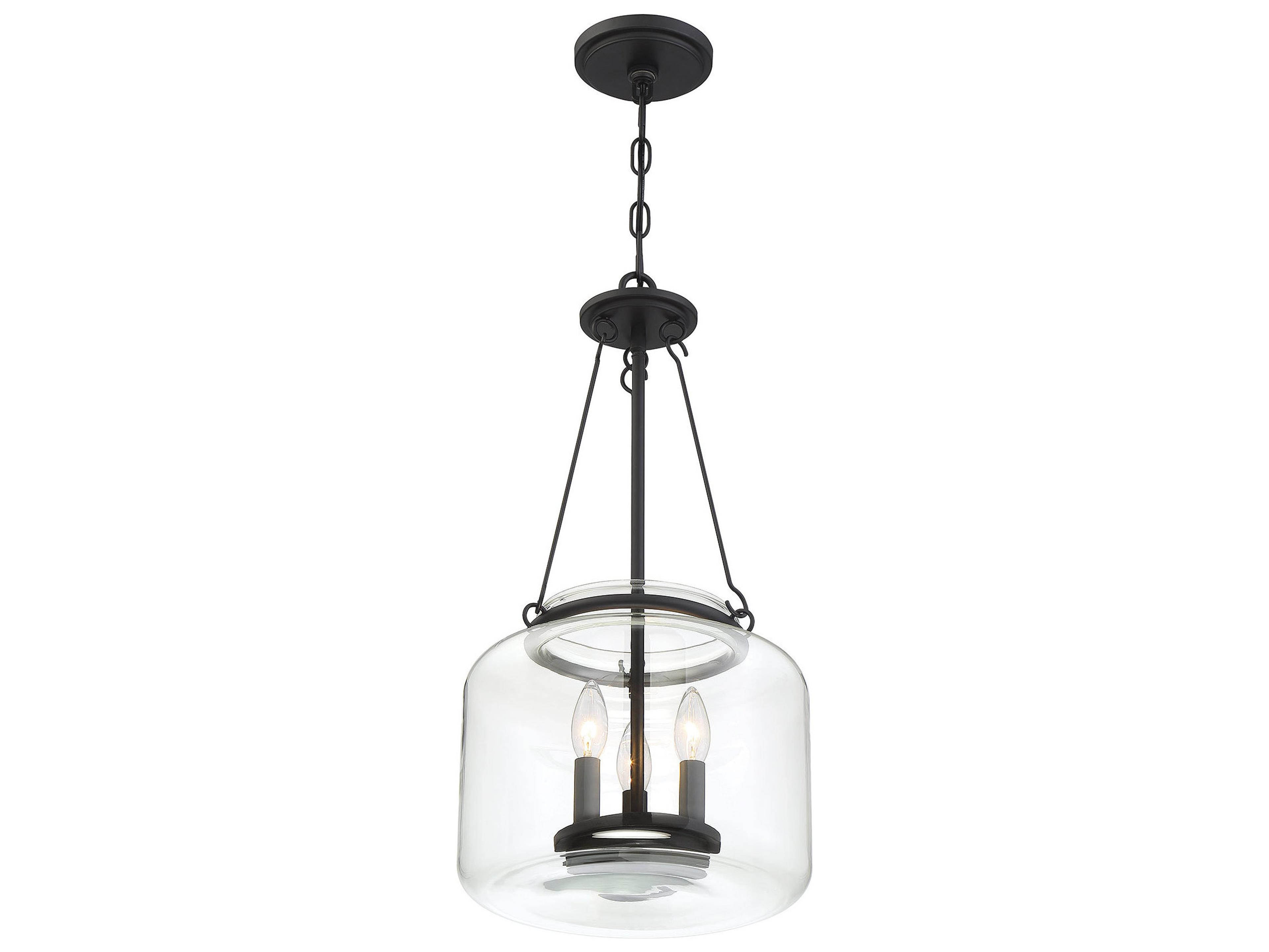 Savoy House Akron 3-Light Matte Black Glass Mini Pendant