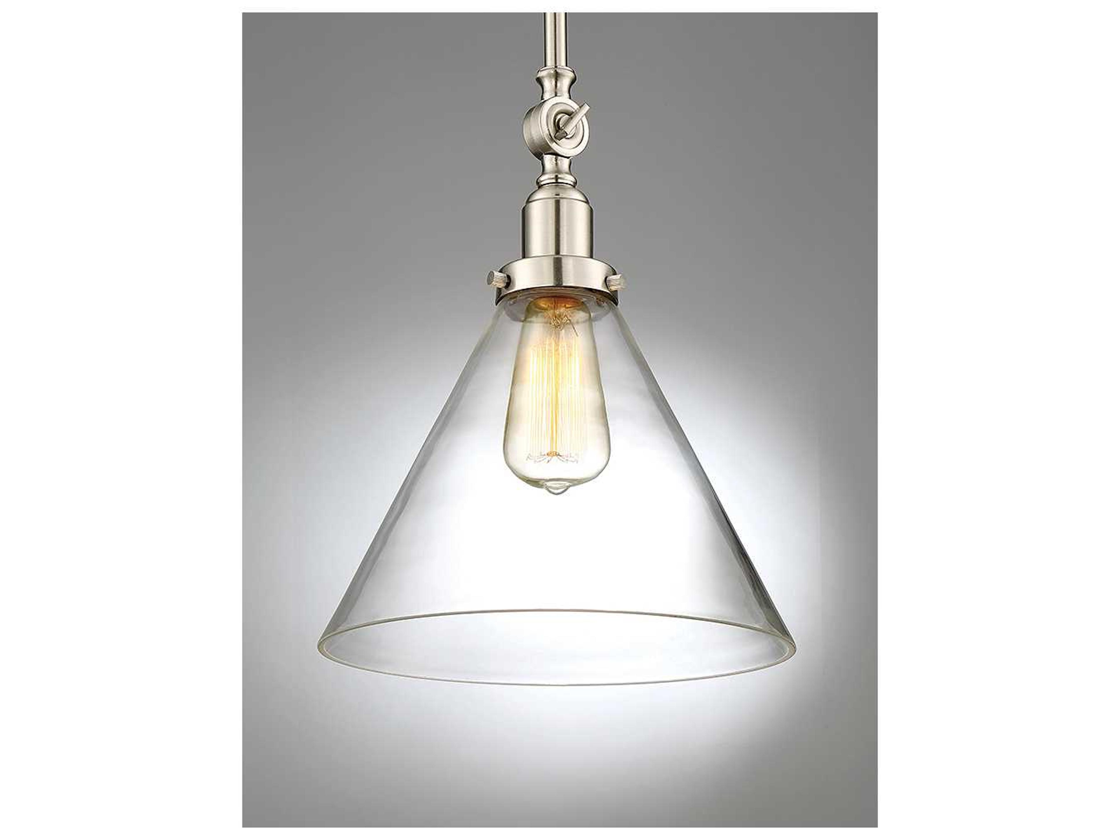 Savoy House Drake 1-Light Satin Nickel Glass Pendant