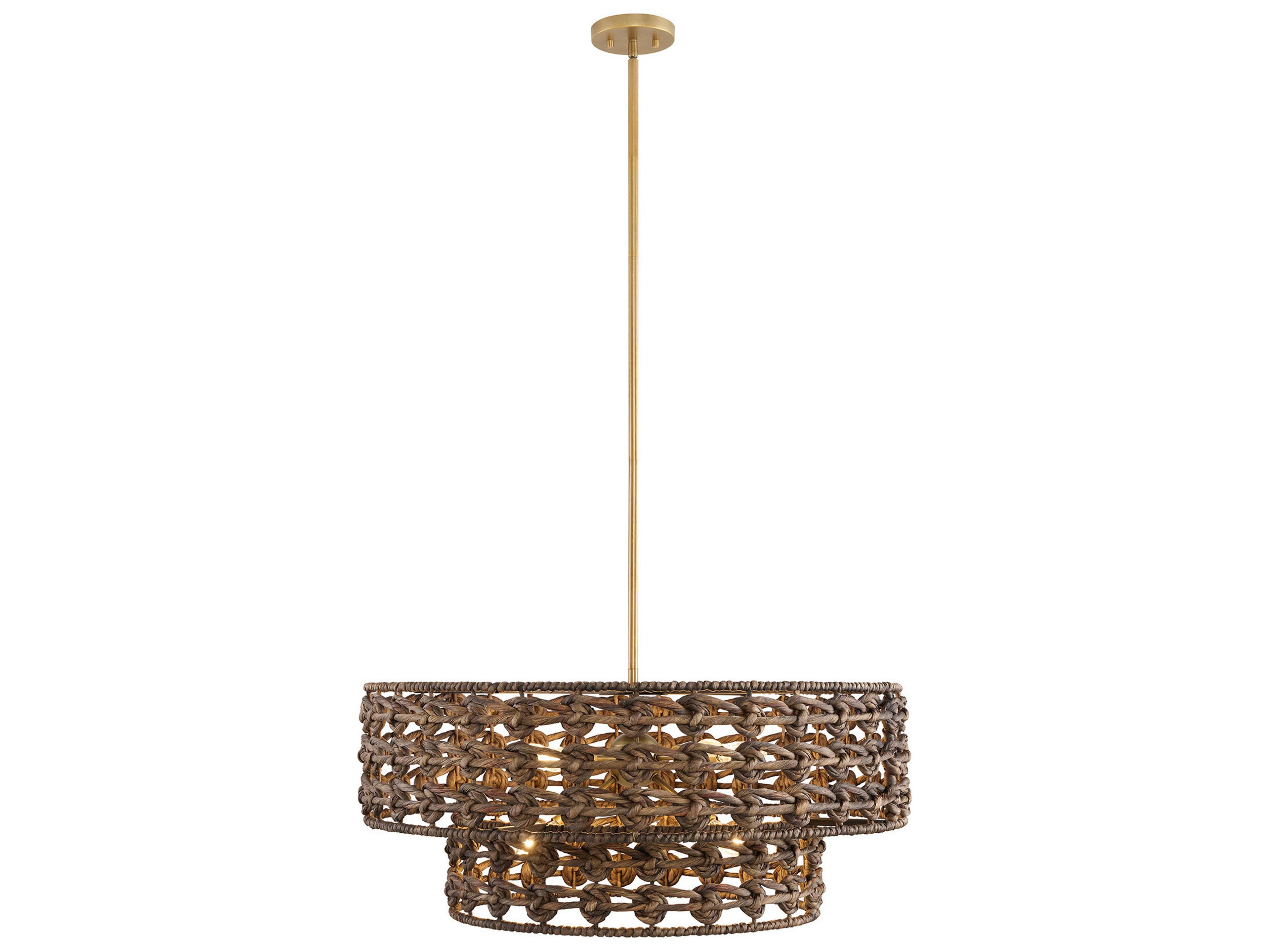 Silencio 7-Light Riviera Brass Drum Pendant