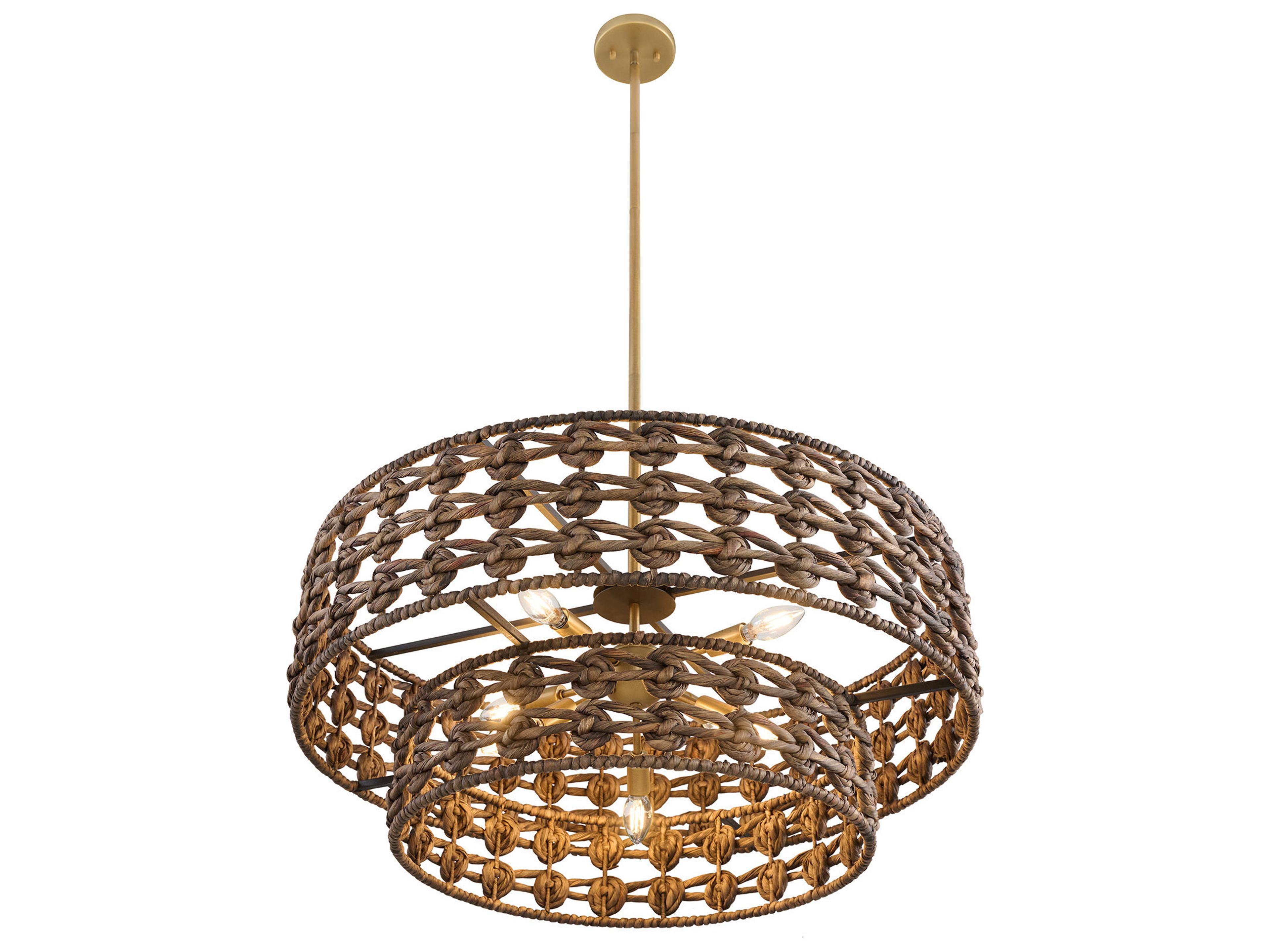 Savoy House Silencio 7-Light Riviera Brass Drum Pendant