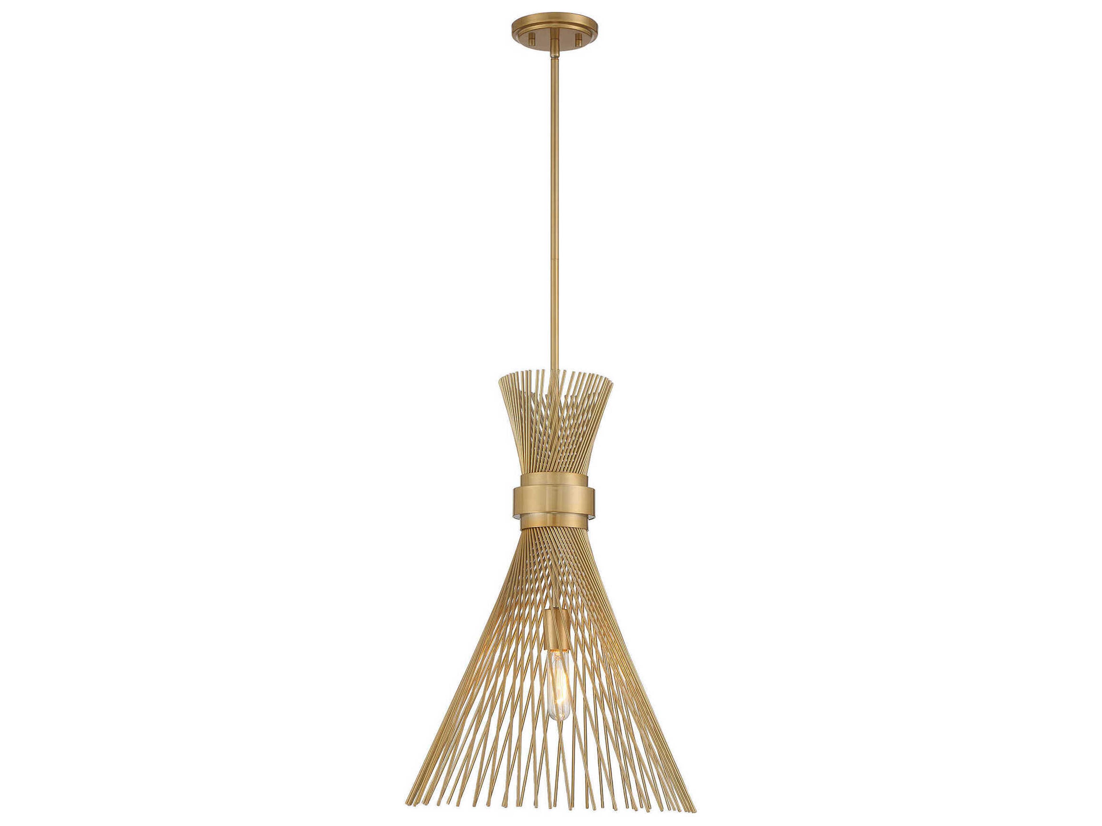 Longfellow 1-Light Burnished Brass Pendant