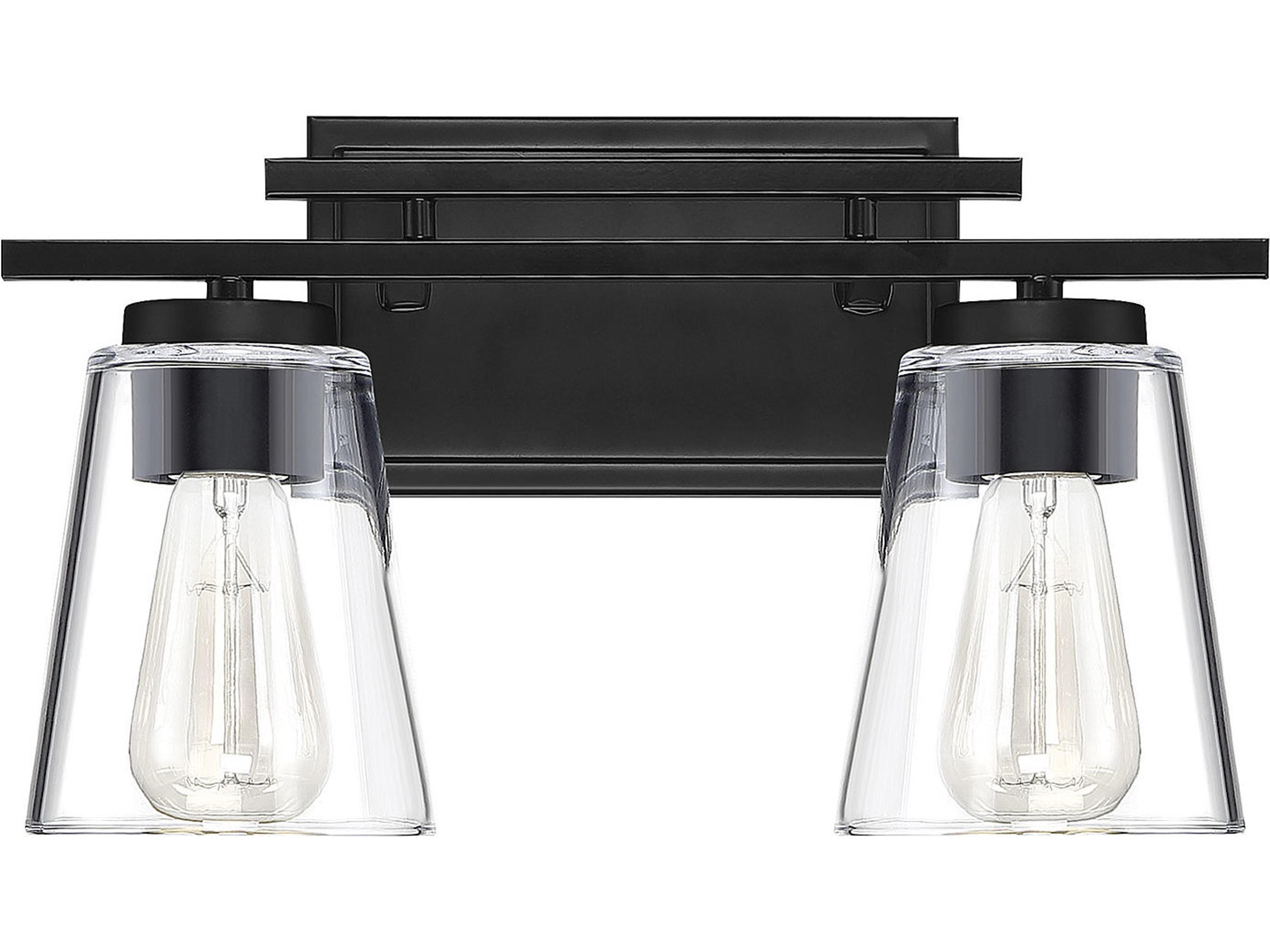 Savoy House Calhoun 2-Light Black Glass Vanity Light
