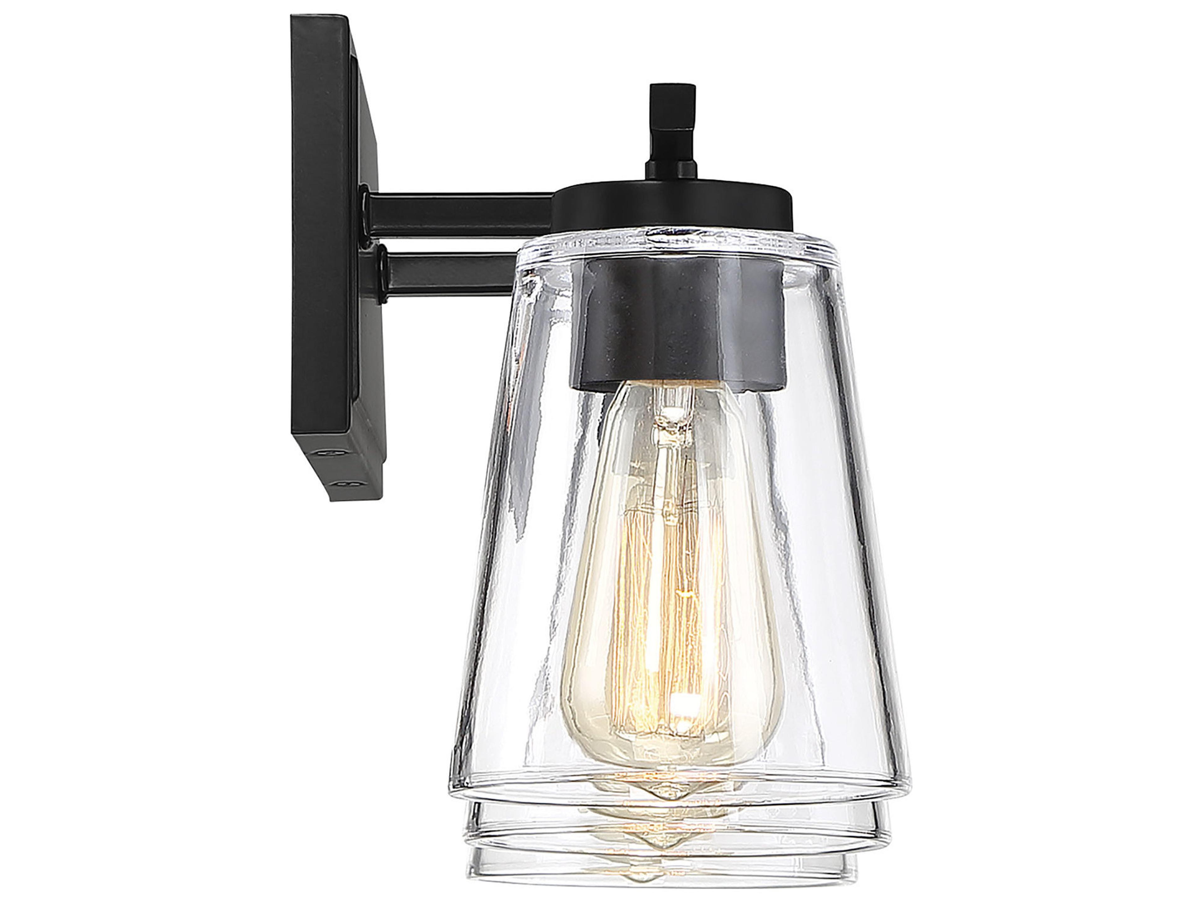 Savoy House Calhoun 3-Light Black Glass Vanity Light