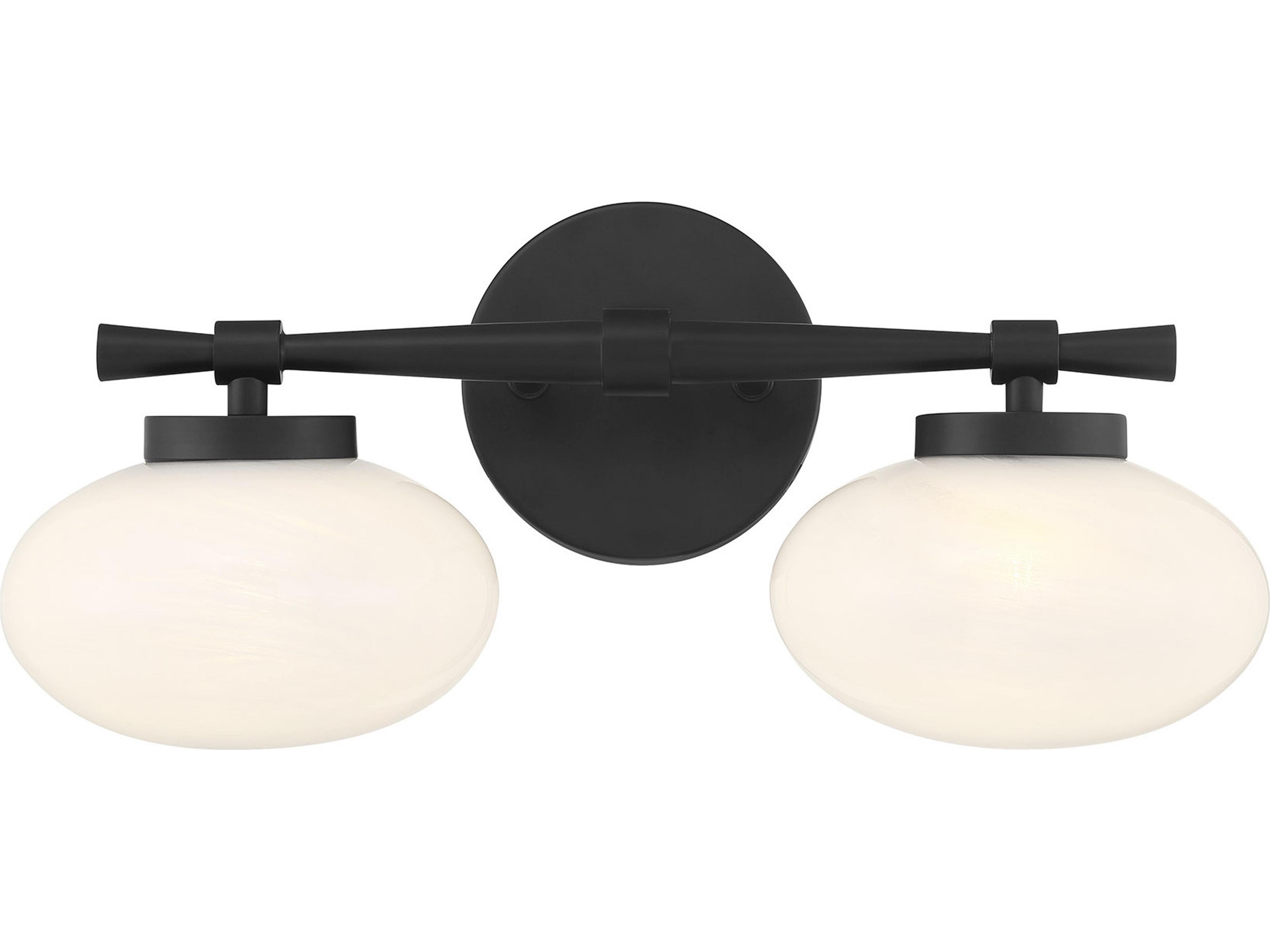 Barrow 2-Light Matte Black Vanity Light