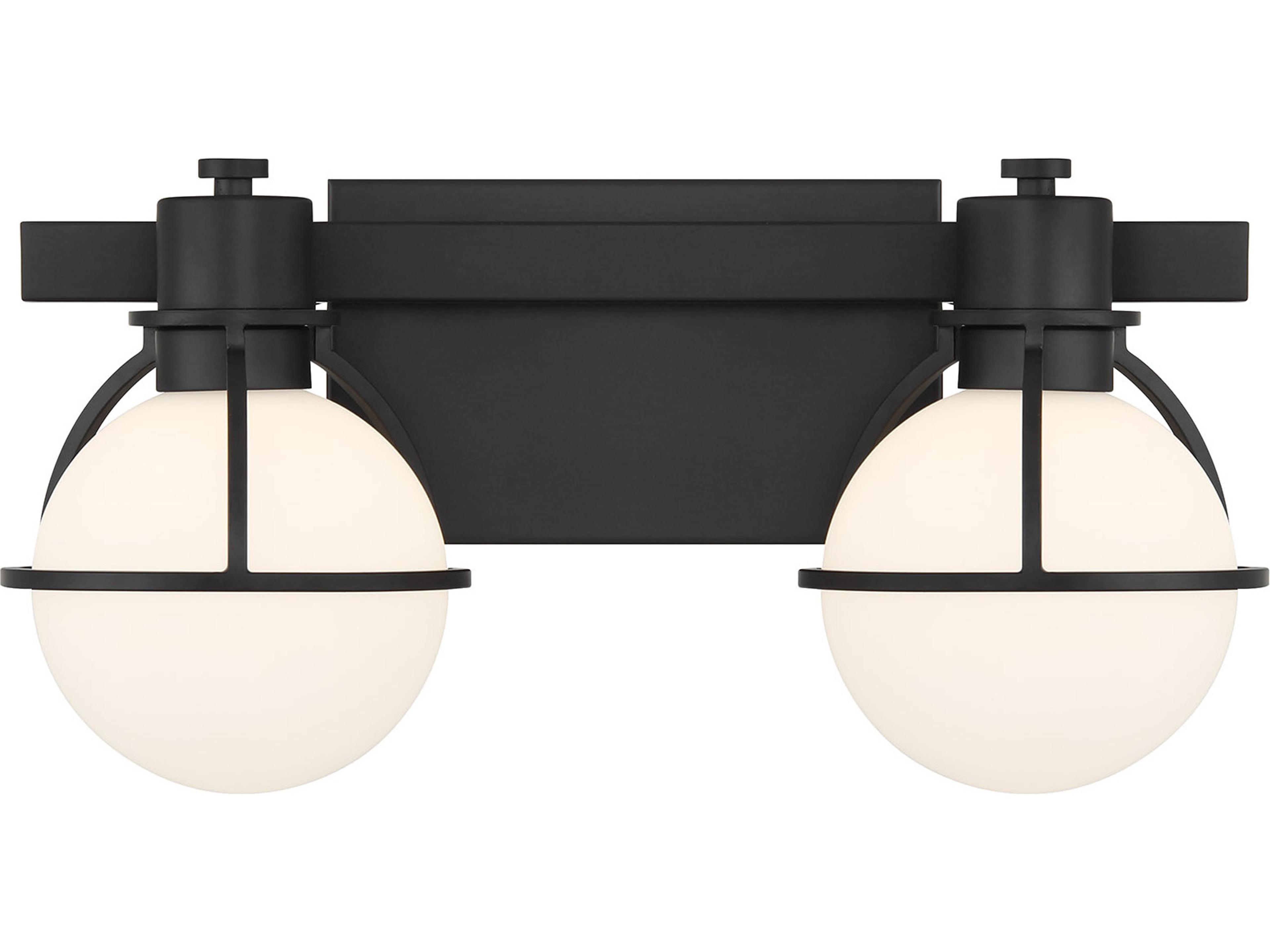Pierce 2-Light Matte Black Vanity Light