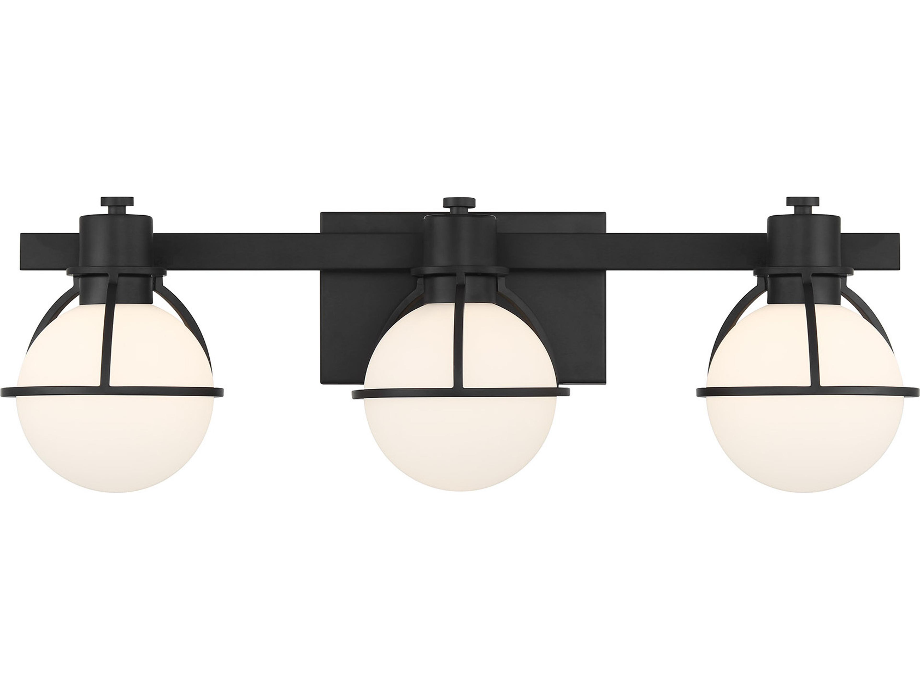 Pierce 3-Light Matte Black Vanity Light