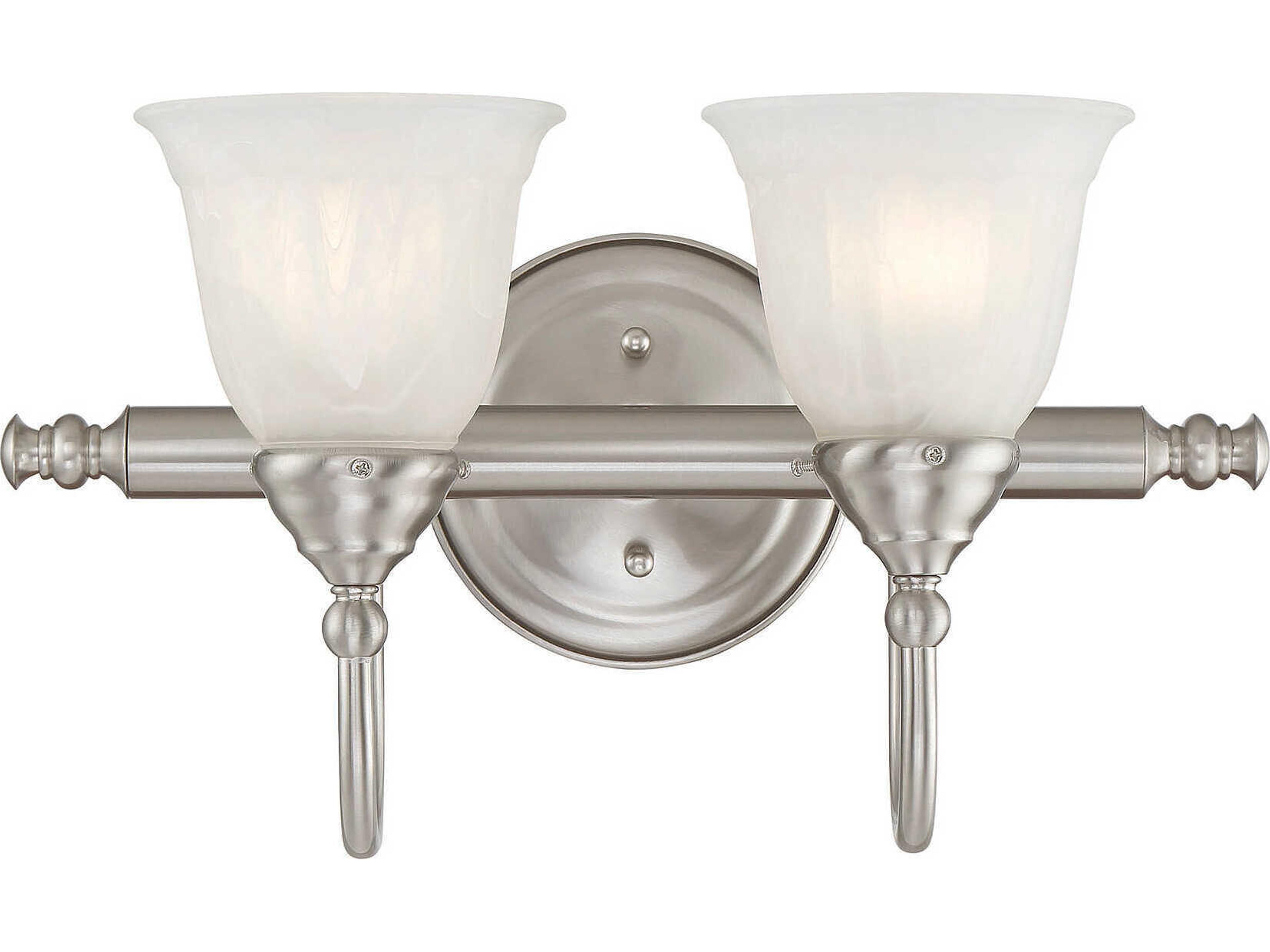 Brunswick 2-Light Satin Nickel Vanity Light