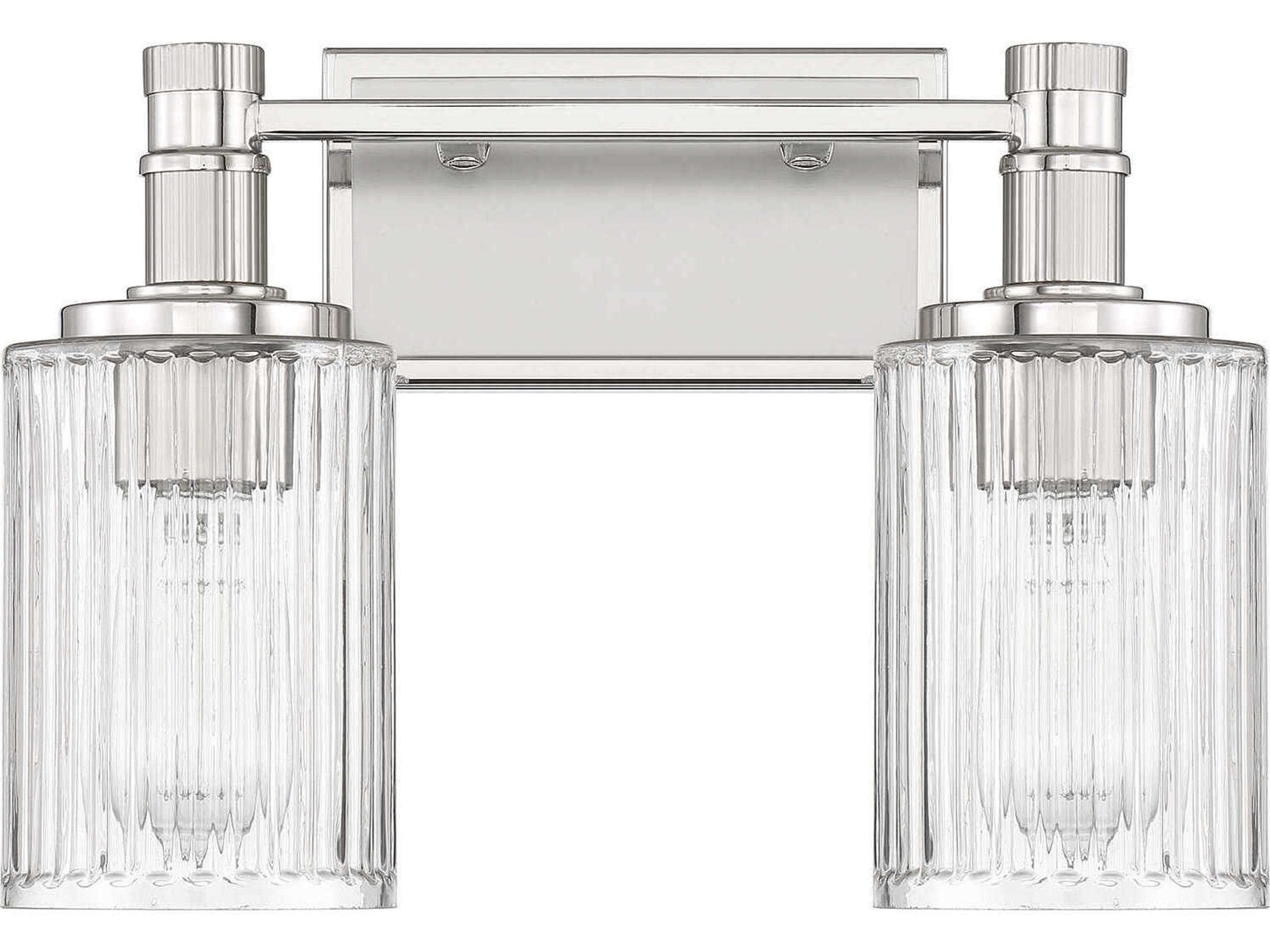 Savoy House Concord 2-Light Silver Polished Nickel Vanity Light