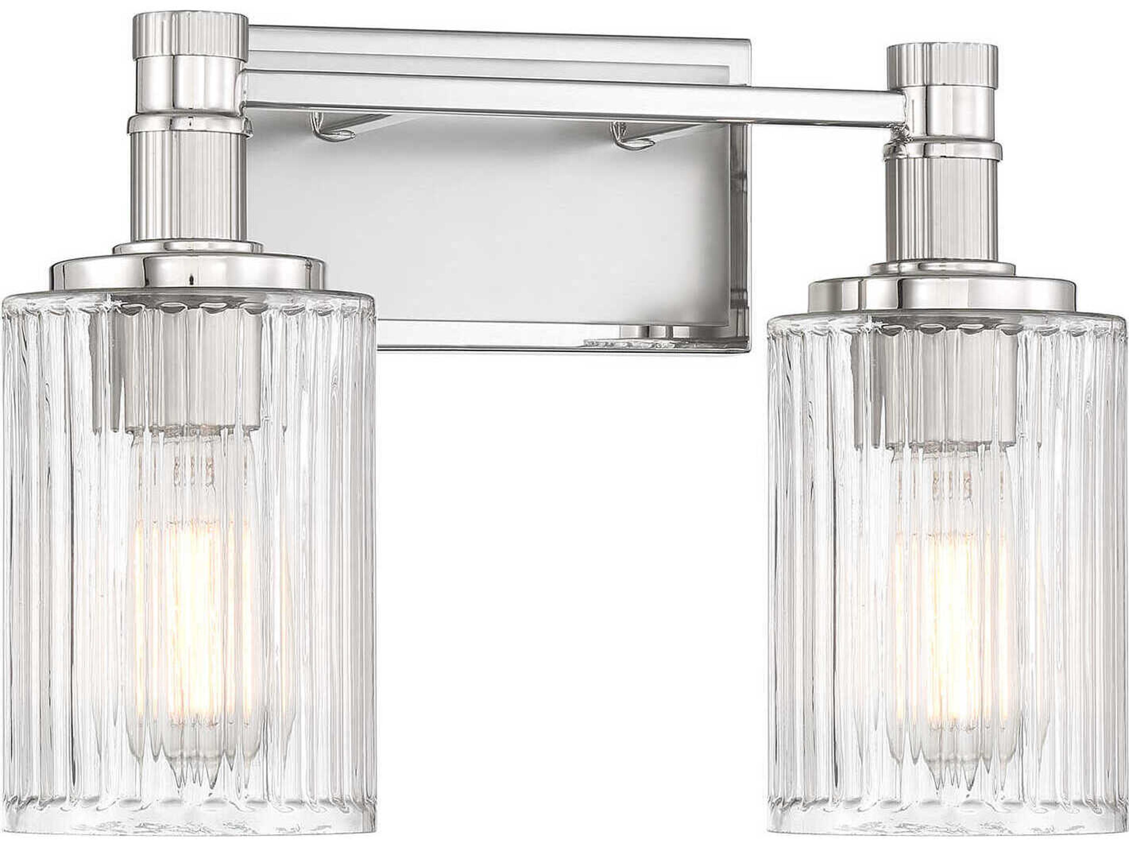Savoy House Concord 2-Light Silver Polished Nickel Vanity Light