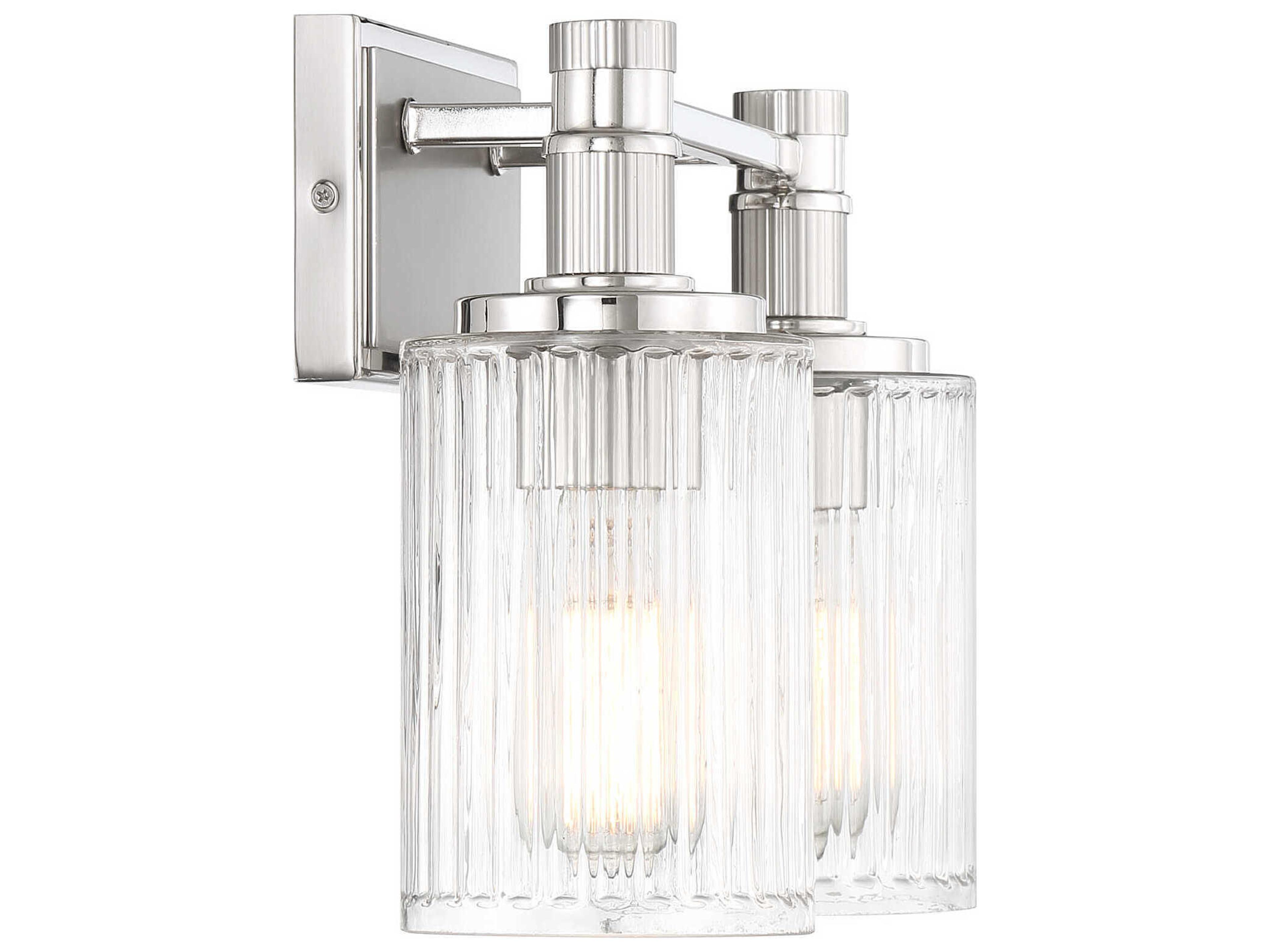 Savoy House Concord 2-Light Silver Polished Nickel Vanity Light