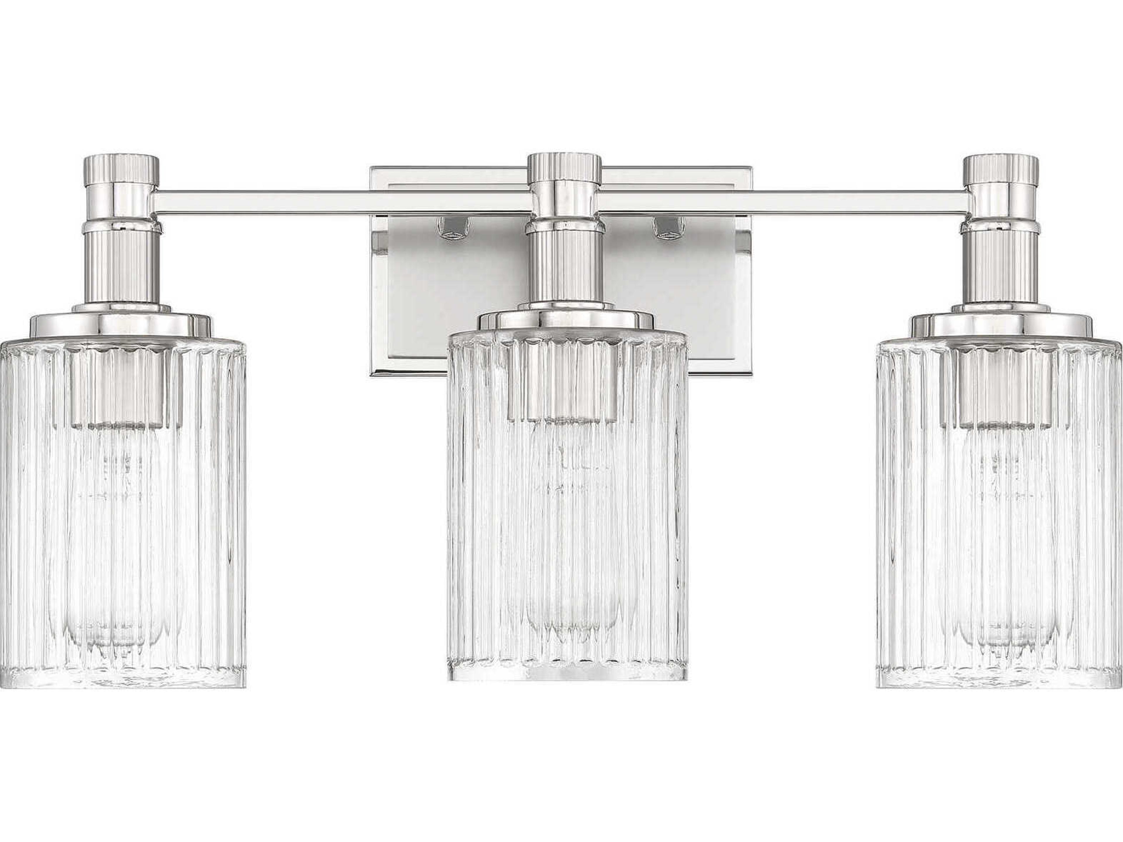 Savoy House Concord 3-Light Silver Polished Nickel Vanity Light