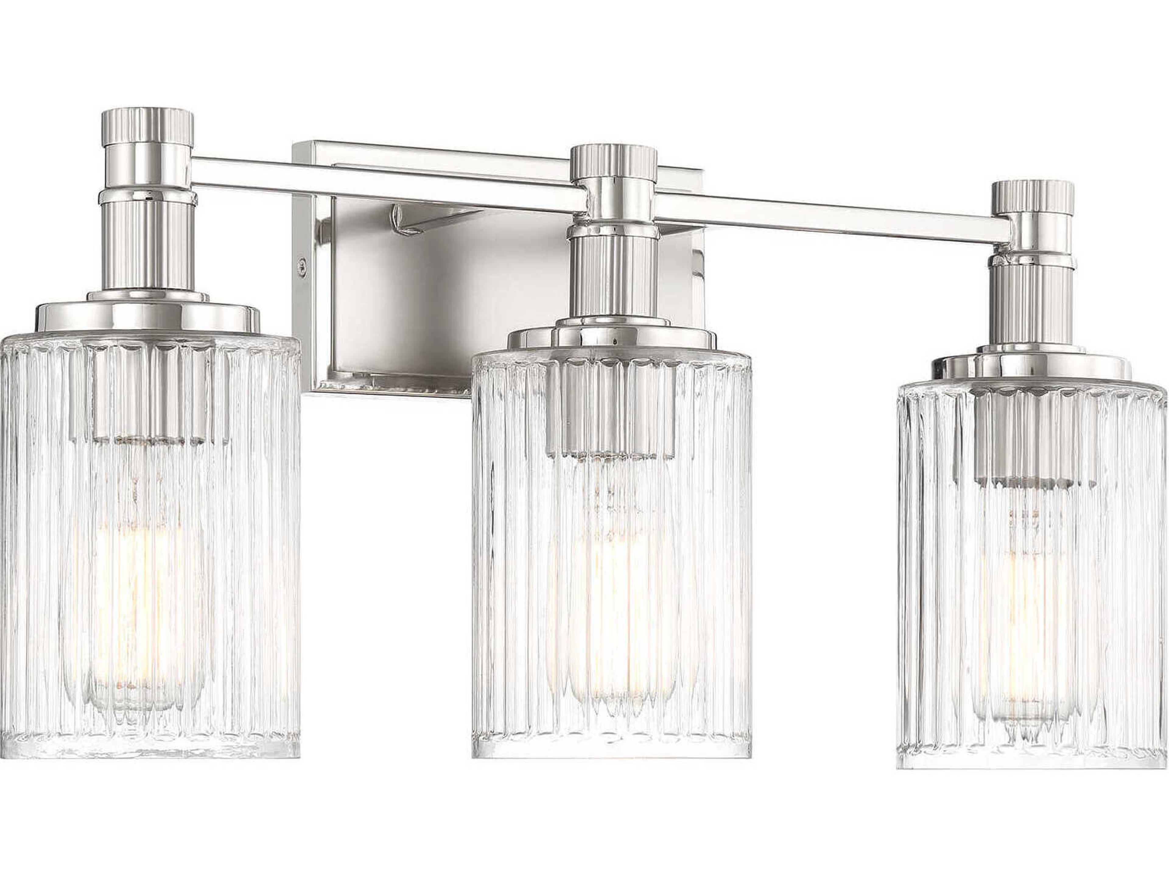 Savoy House Concord 3-Light Silver Polished Nickel Vanity Light