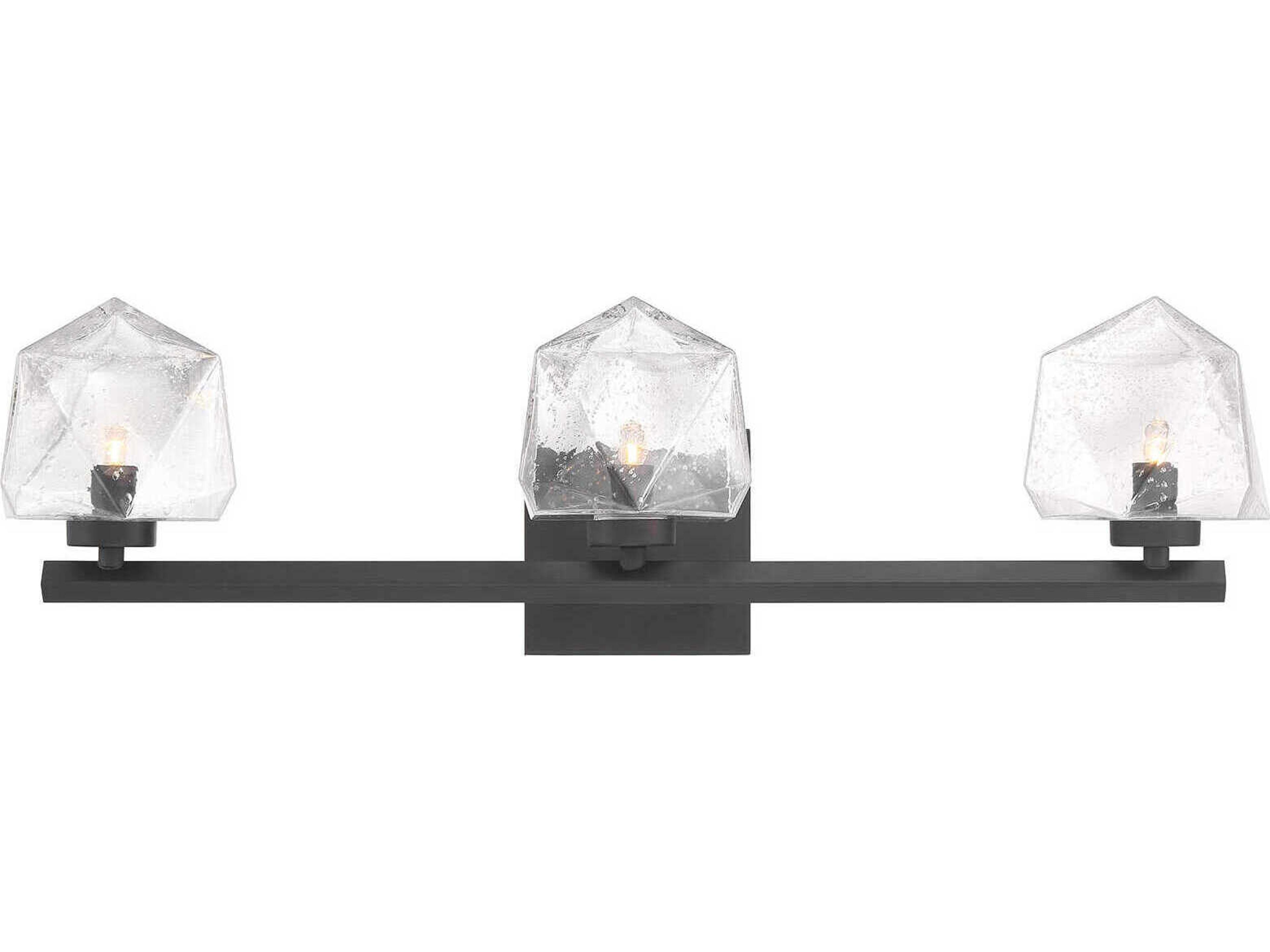 Castello 3-Light Matte Black Vanity Light