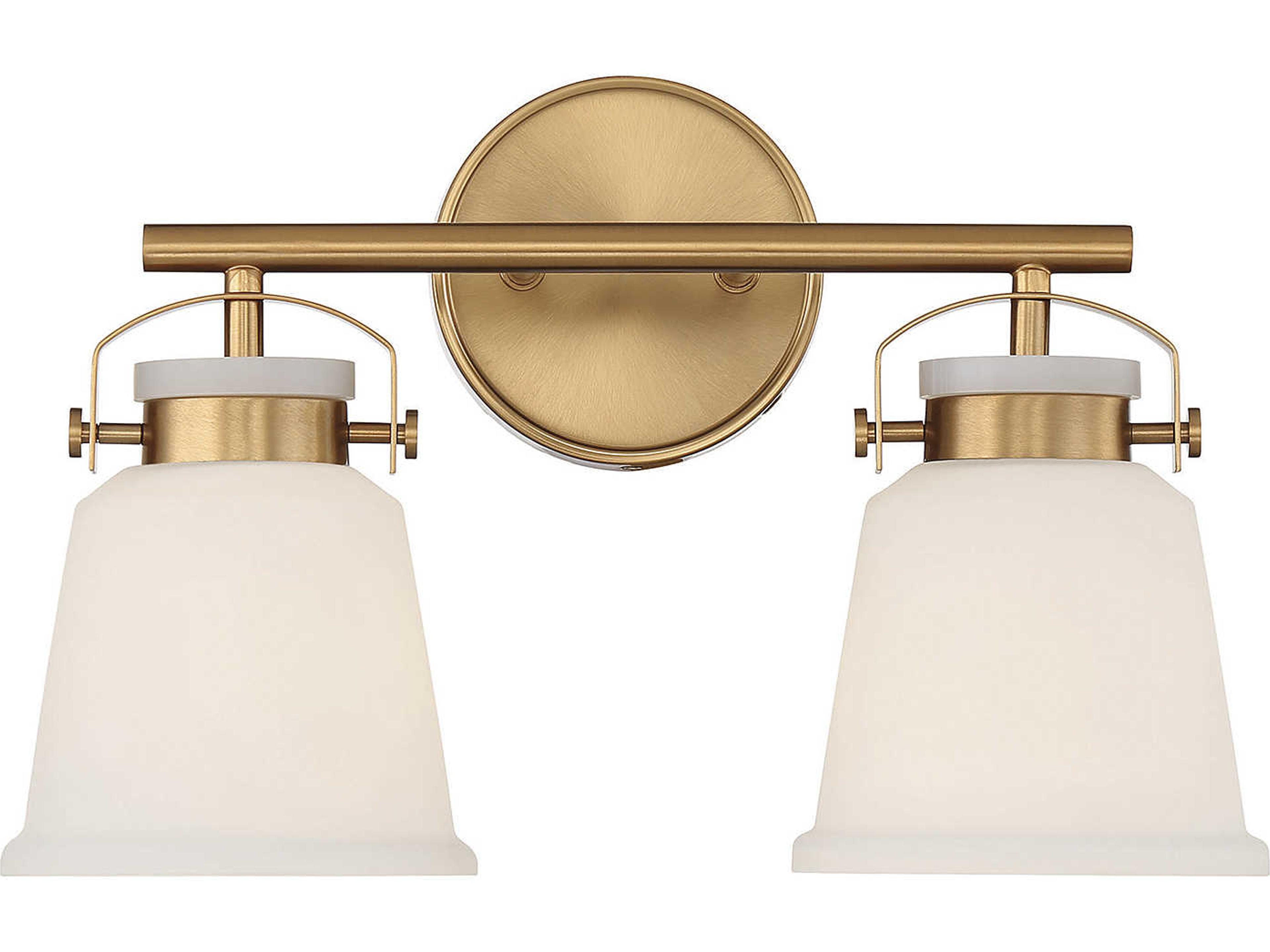 Kaden 2-Light Warm Brass Glass Vanity Light