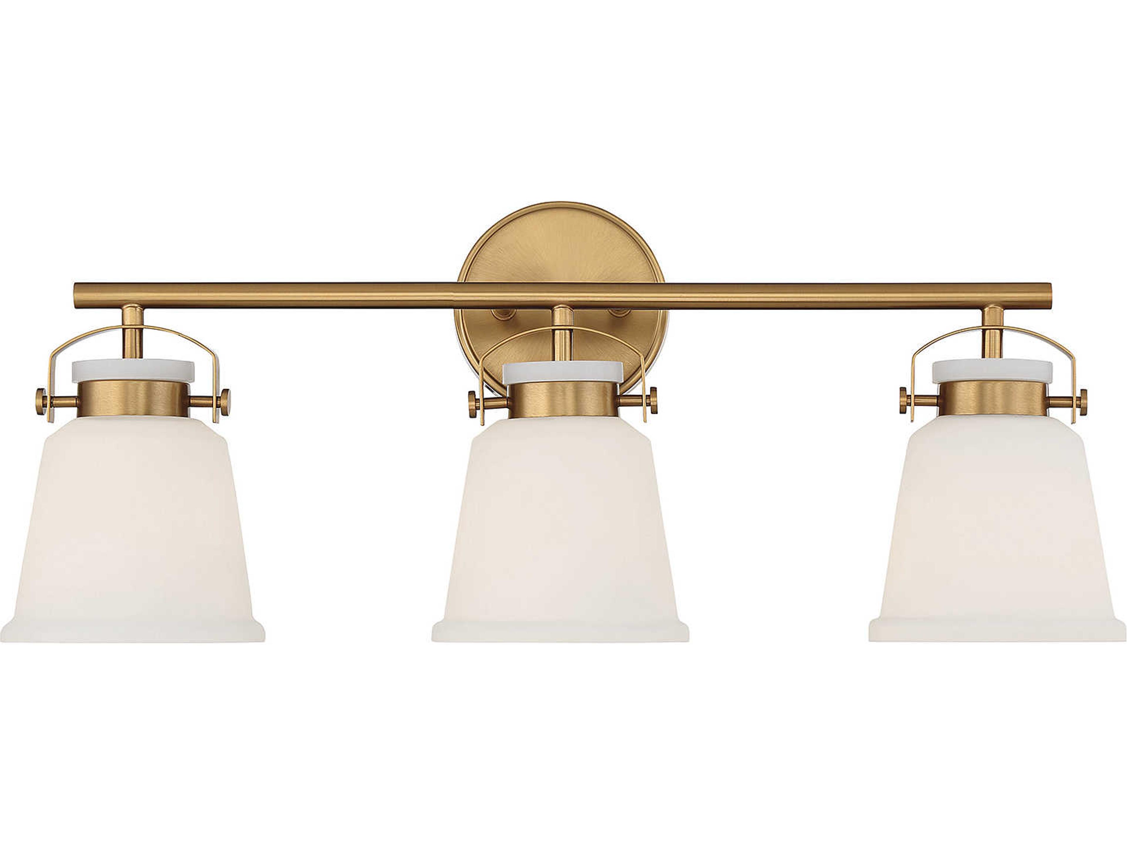 Kaden 3-Light Warm Brass Glass Vanity Light