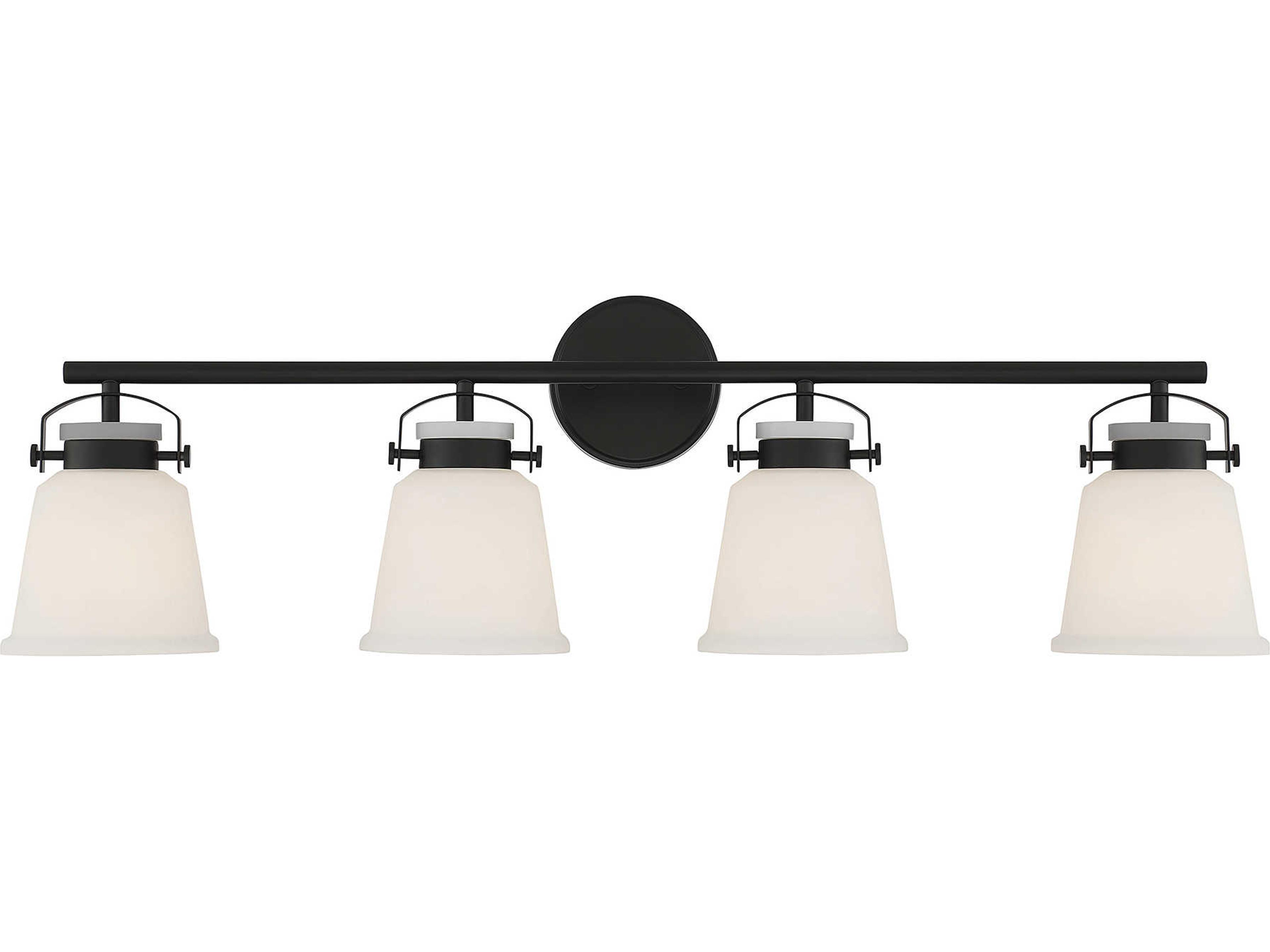 Kaden 4-Light Matte Black Glass Vanity Light