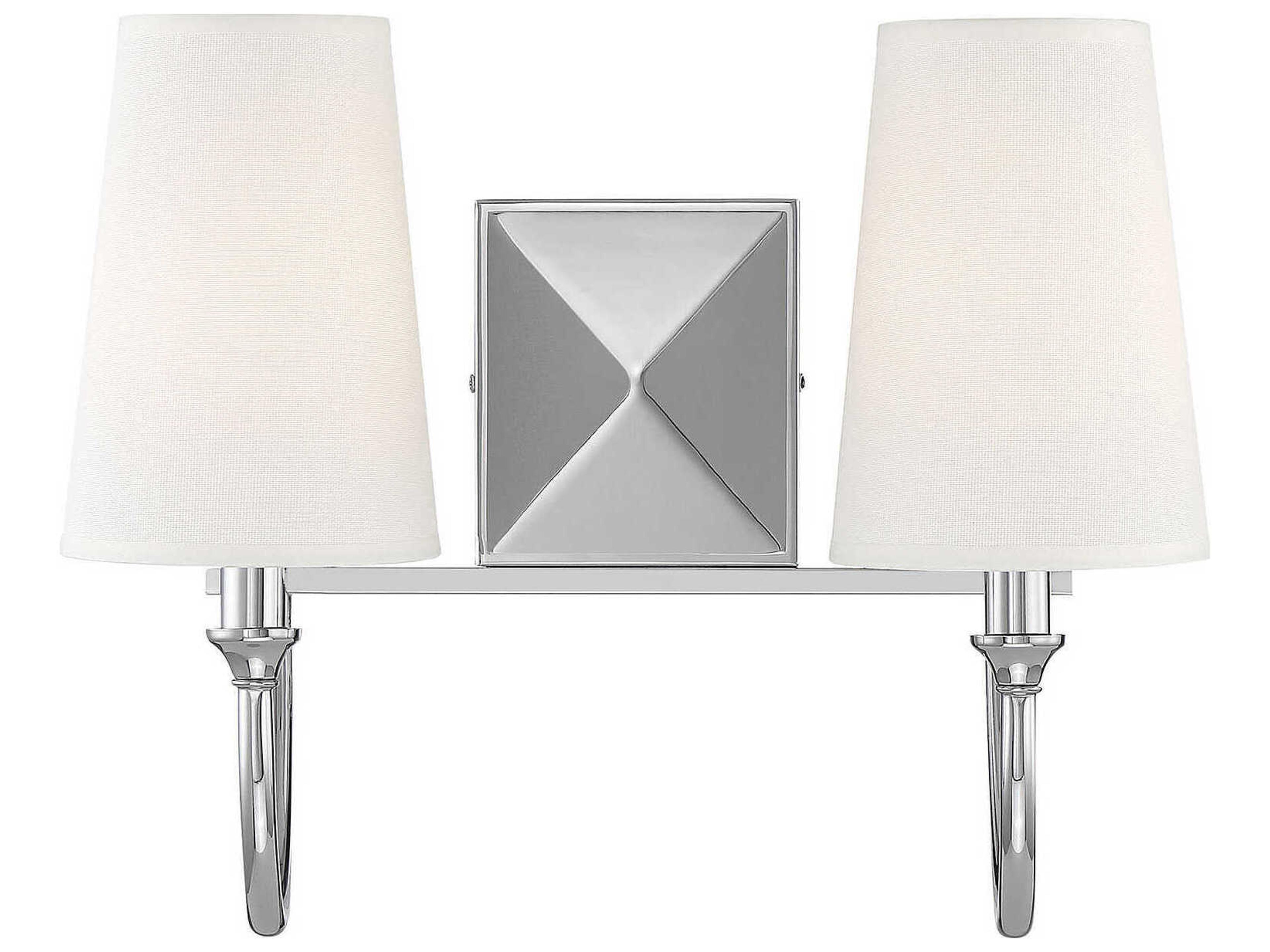 Cameron 2-Light Polished Nickel Vanity Light