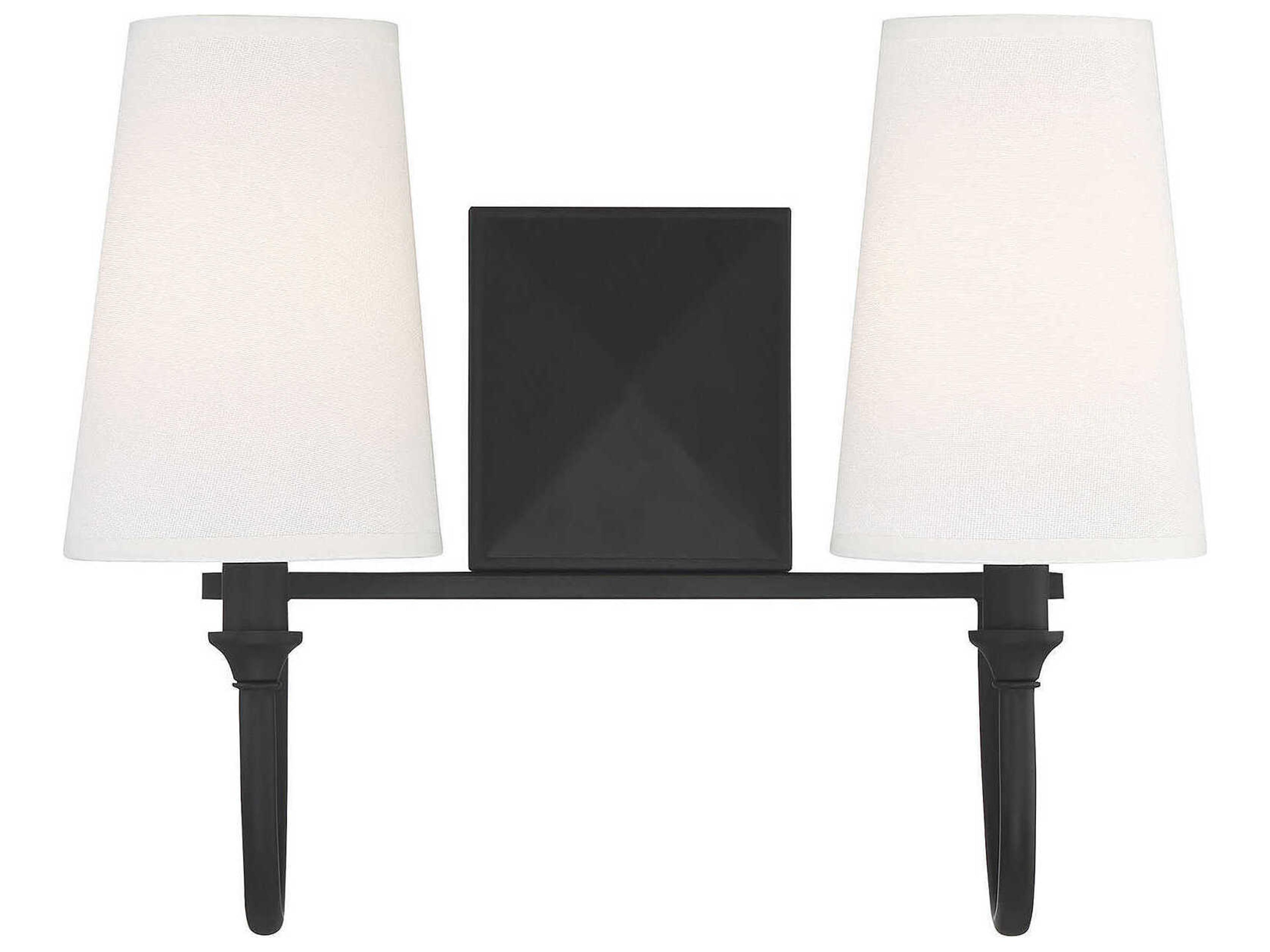 Cameron 2-Light Matte Black Vanity Light