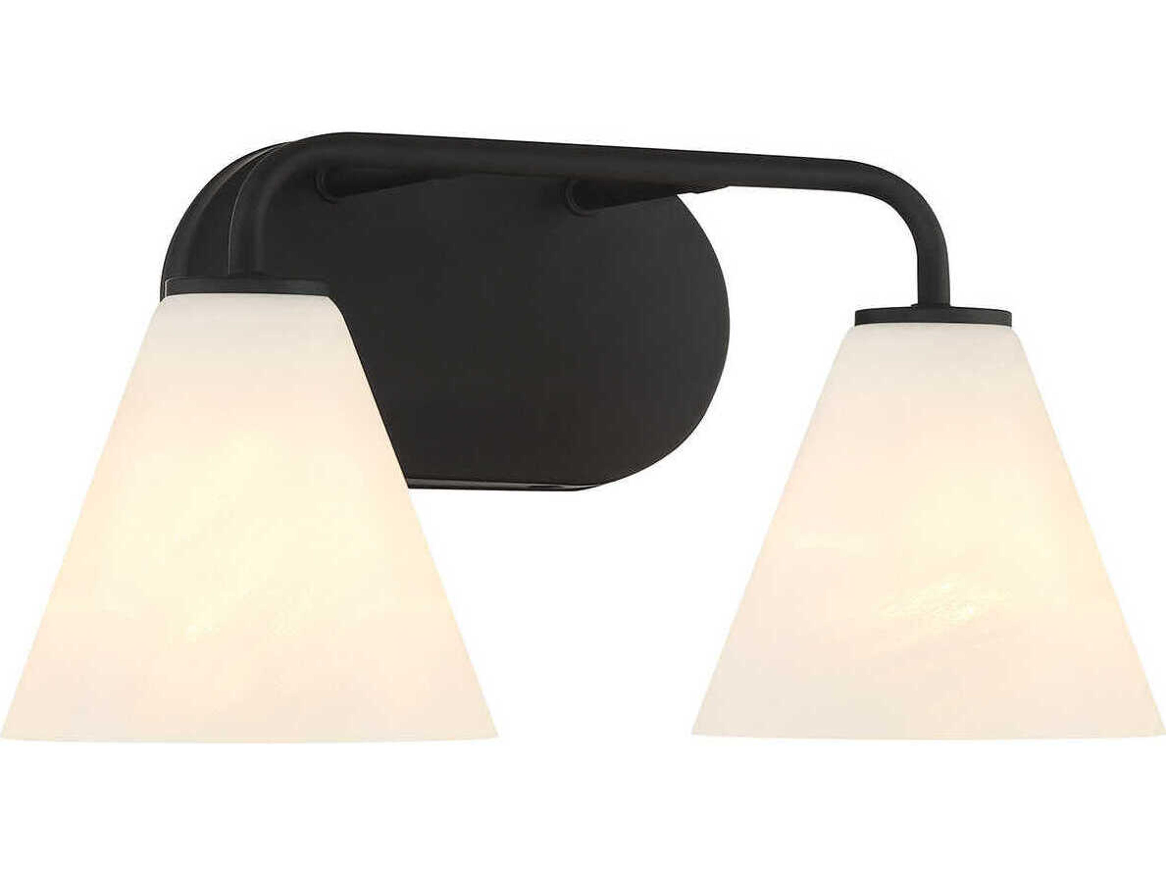 Savoy House Blair 2-Light Matte Black Vanity Light